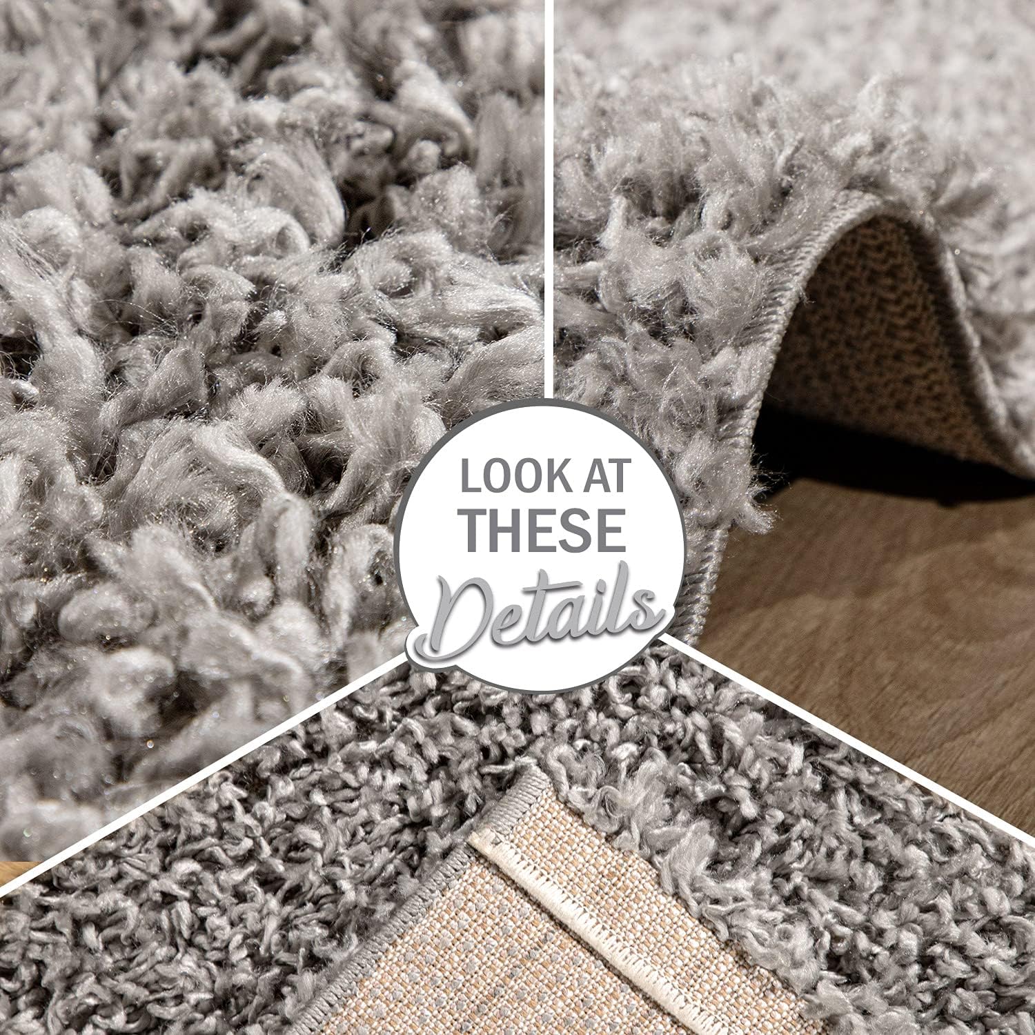 Thumbnail 3 de Paco Home Tapis Shaggy Gris 160x220