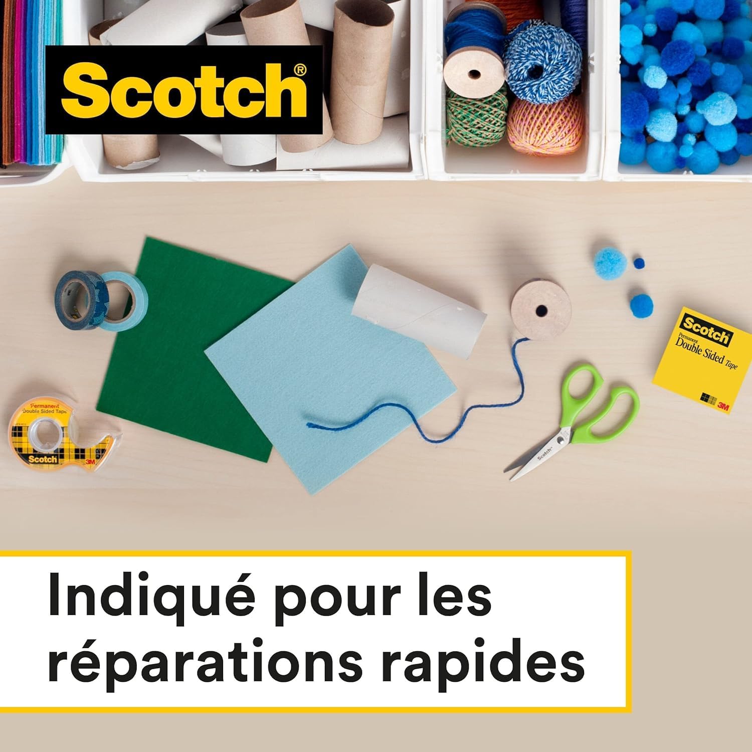 Thumbnail 2 de Scotch Ruban Adhésif Double-Face 12 mm x 6,3 m – 2 rouleaux pour bureau et école