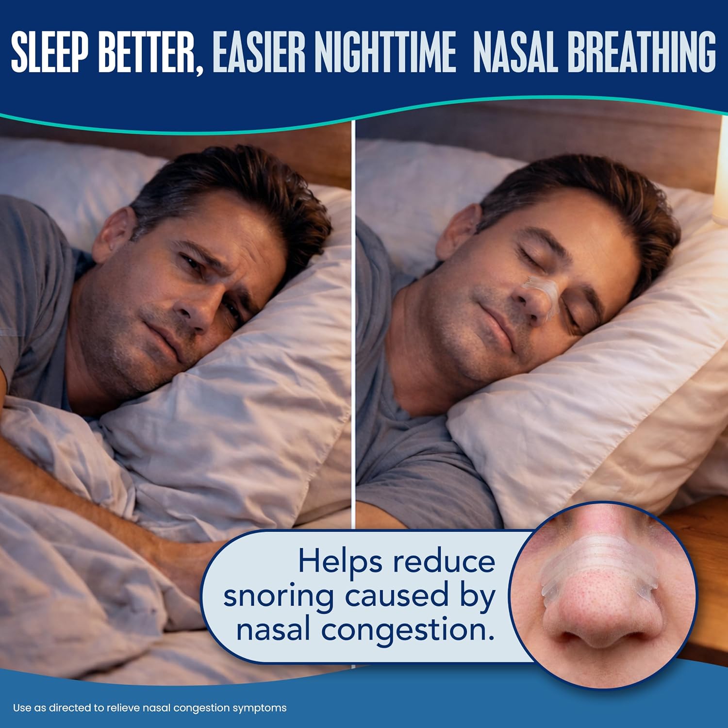 Detalle de Breathe Right Extra Clear nasal strips 44-pack 🩹