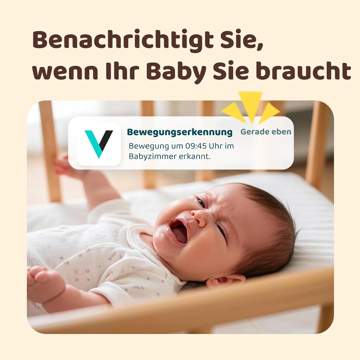 Thumbnail 2 de Netvue Blau Baby Kamera mit 4-in-1-Halterung, 1080P, Zwei-Wege-Audio, Bewegungserkennung & Schlafanalyse