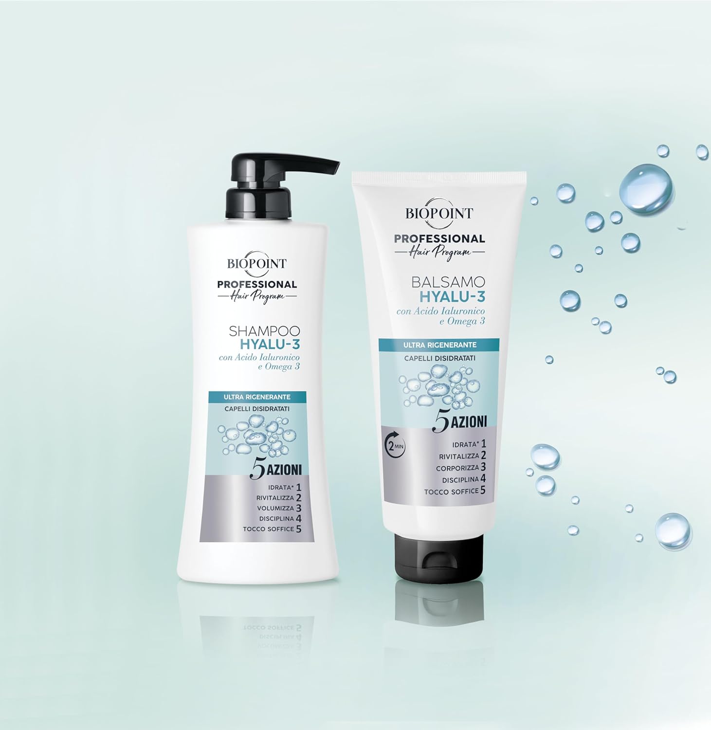 Thumbnail 1 de Biopoint Professional Hair Program HYALU-3 – Kit Shampoo 400 ml + Balsamo 350 ml per capelli secchi e disidratati