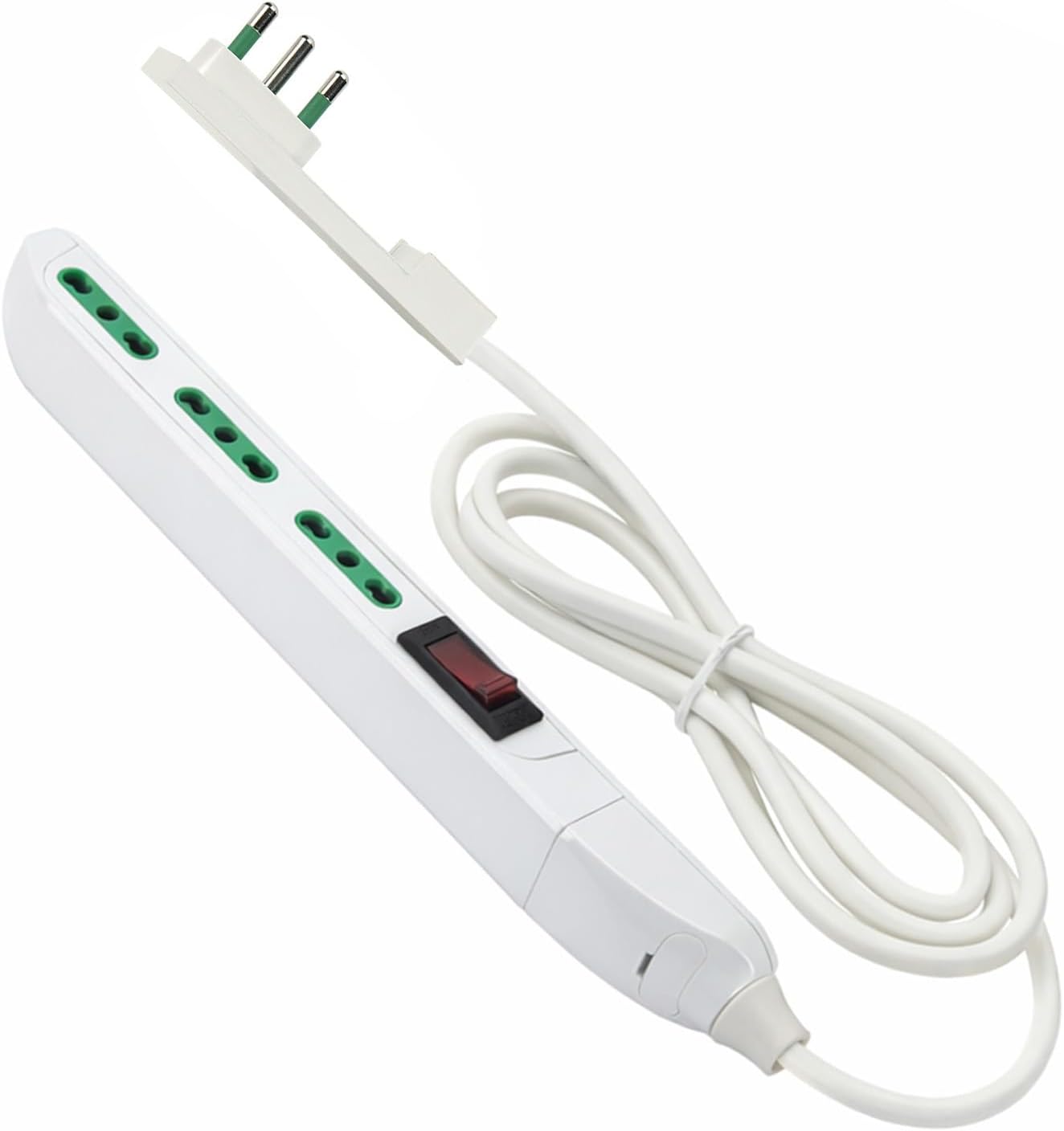 Detalle 2 de Fanton Multipresa SLIM 1,5 metri: 4 prese bipasso, spina piatta, design slim per spazi ristretti