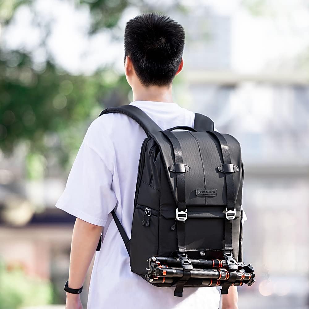 Detalle de K&F CONCEPT Kamerarucksack 20L mit 15,6-Zoll-Laptopfach – spritzwassergeschützter Fotorucksack für DSLR & SLR