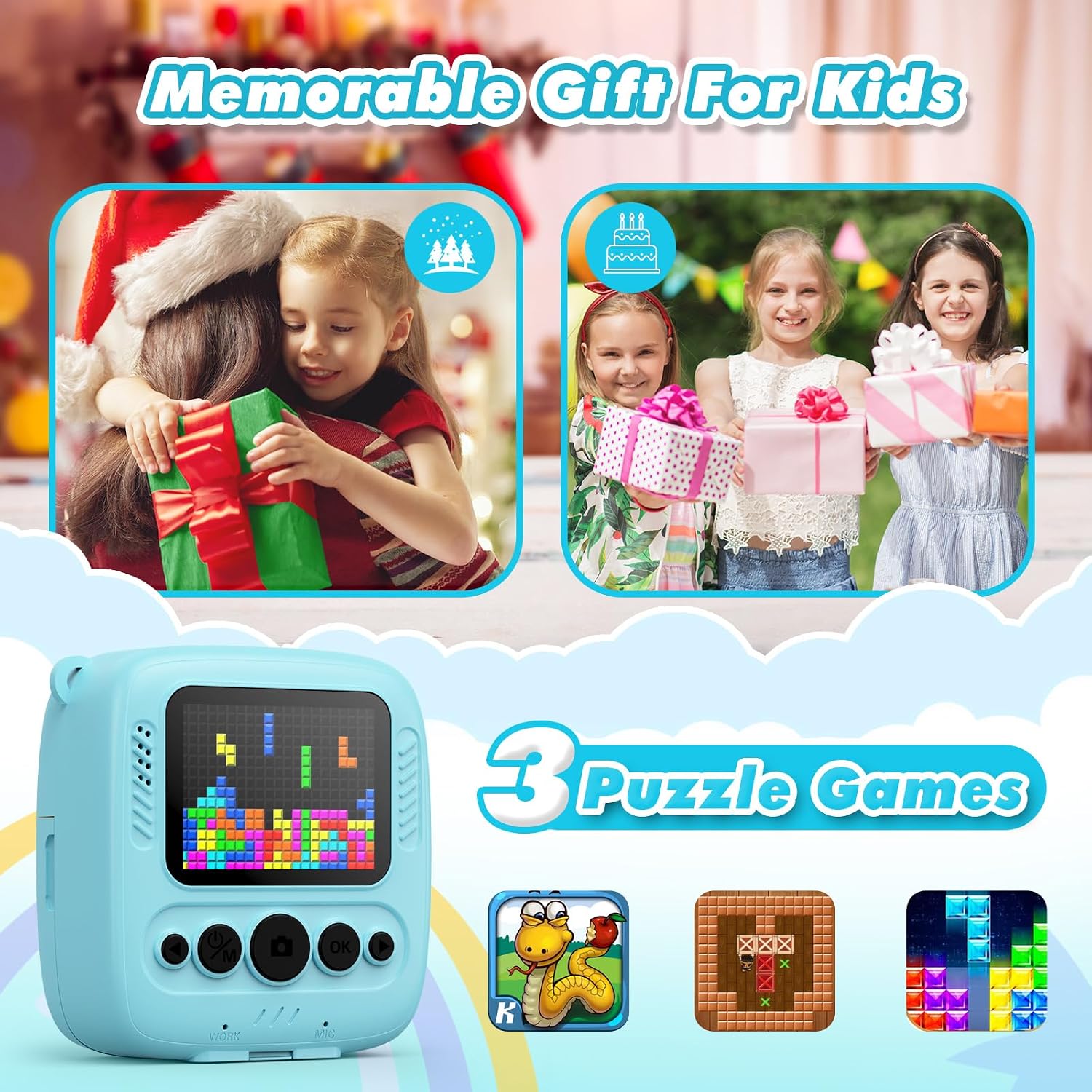 Thumbnail 5 de CalineGam Kinderkamera 48 MP Sofortbildkamera 32 GB Karte