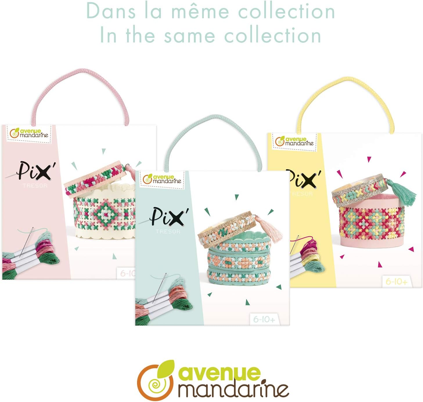 Thumbnail 5 de MY MANDARINE KC129C – Kit broderie enfant Pix Trésoir, 2 Bracelets bleu, dès 6 ans