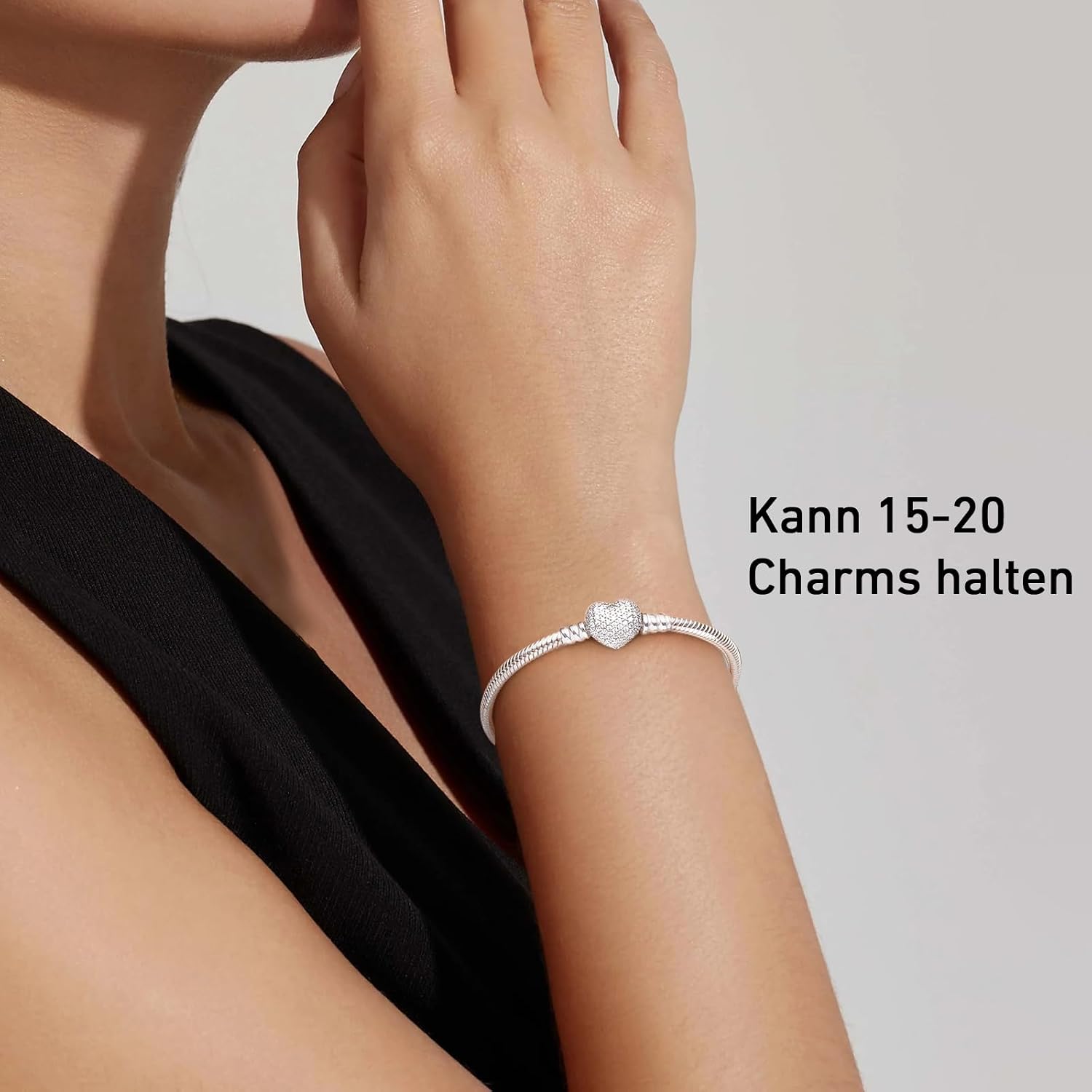 Thumbnail 2 de APUUESN Sterling Silber Charms Armband mit Logogravur – Moments-Serie (925, hypoallergen), in 17 bis 21 cm