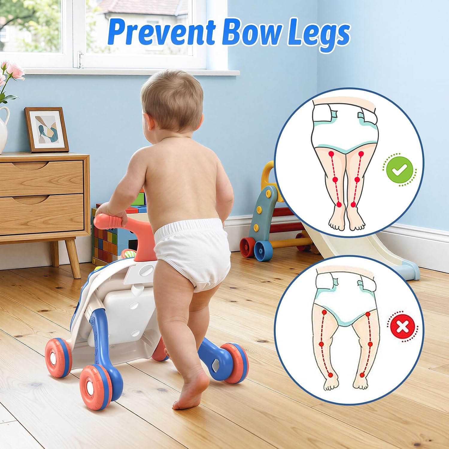 Detalle 2 de QDRAGON 6038 3-in-1 Toddler Push Walker with Detachable Activity Panel
