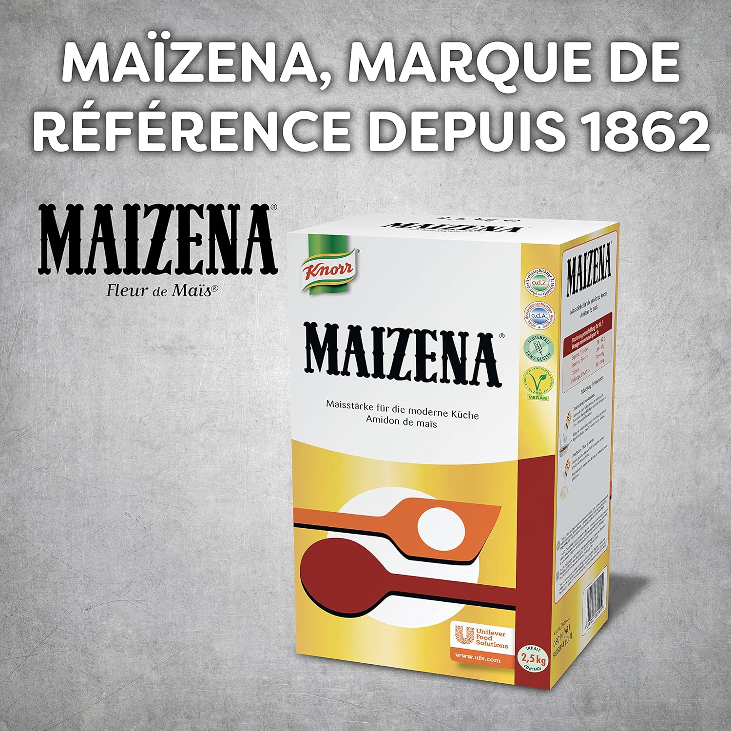 Detalle 1 de Maïzena Fleur de Maïs – Lie doucement, sans gluten, 2,5 kg pour desserts et sauces