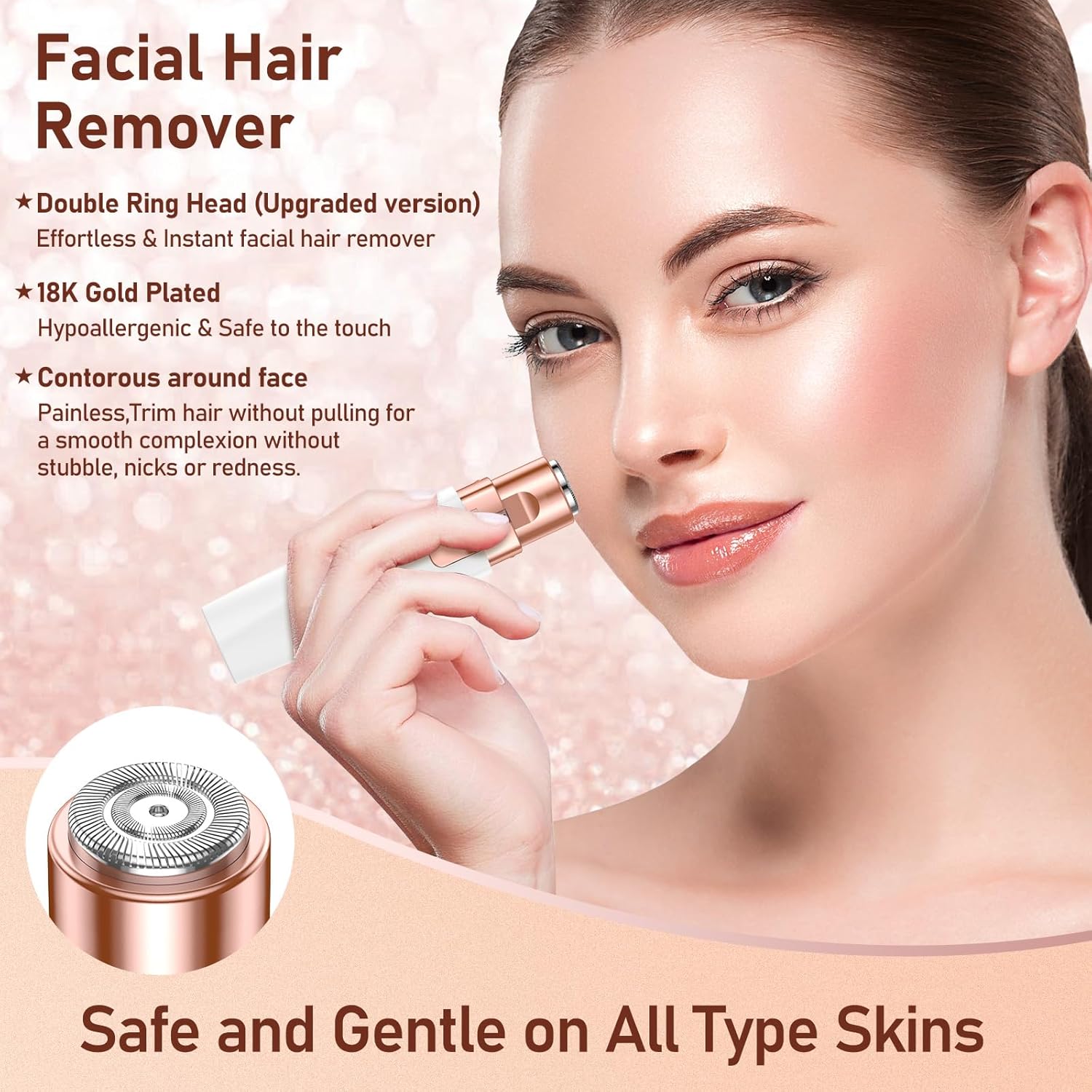 Thumbnail 2 de Facial Hair Remover for Women 2 in 1 Peach Fuzz 👁️🗨