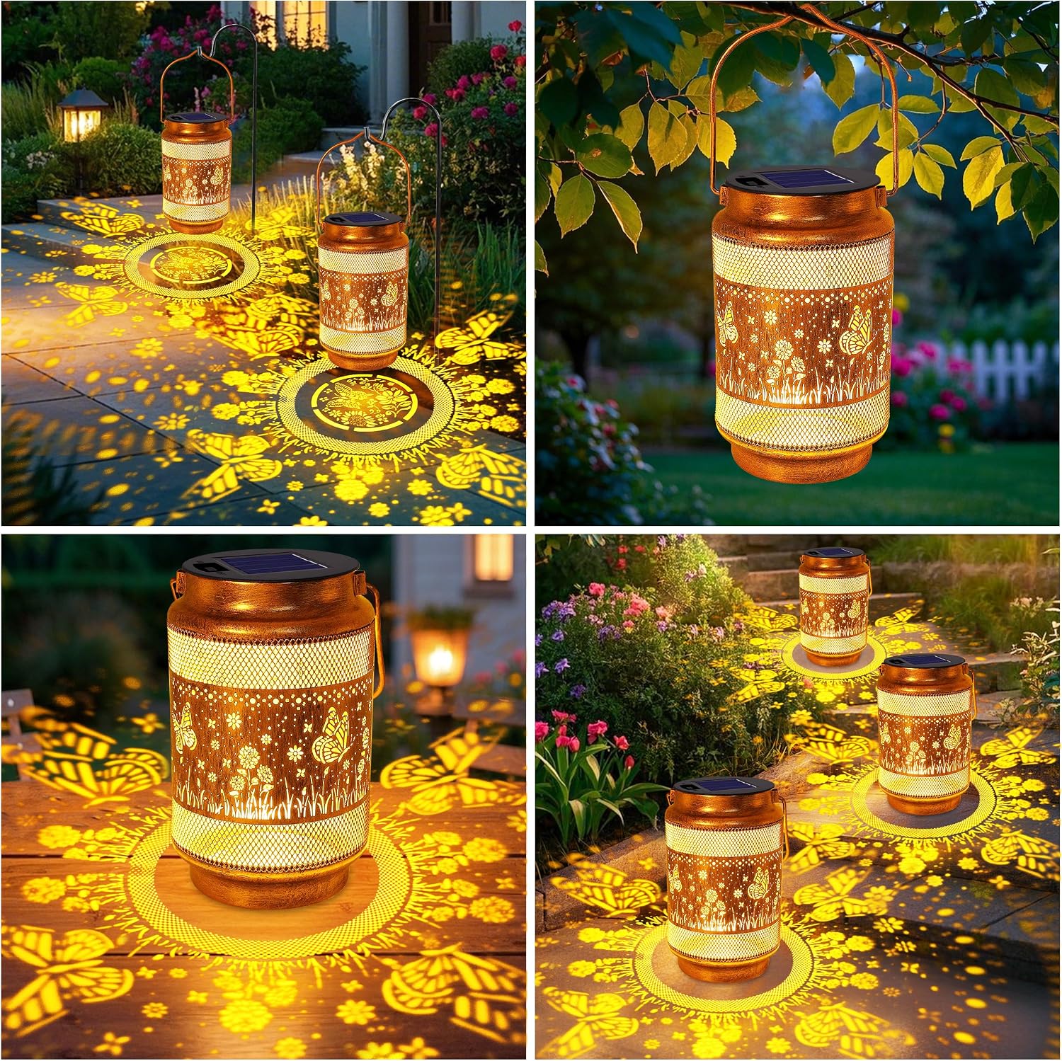 Thumbnail 4 de 2 Pack Hummingbird Solar Lanterns: Outdoor Waterproof Garden Decor