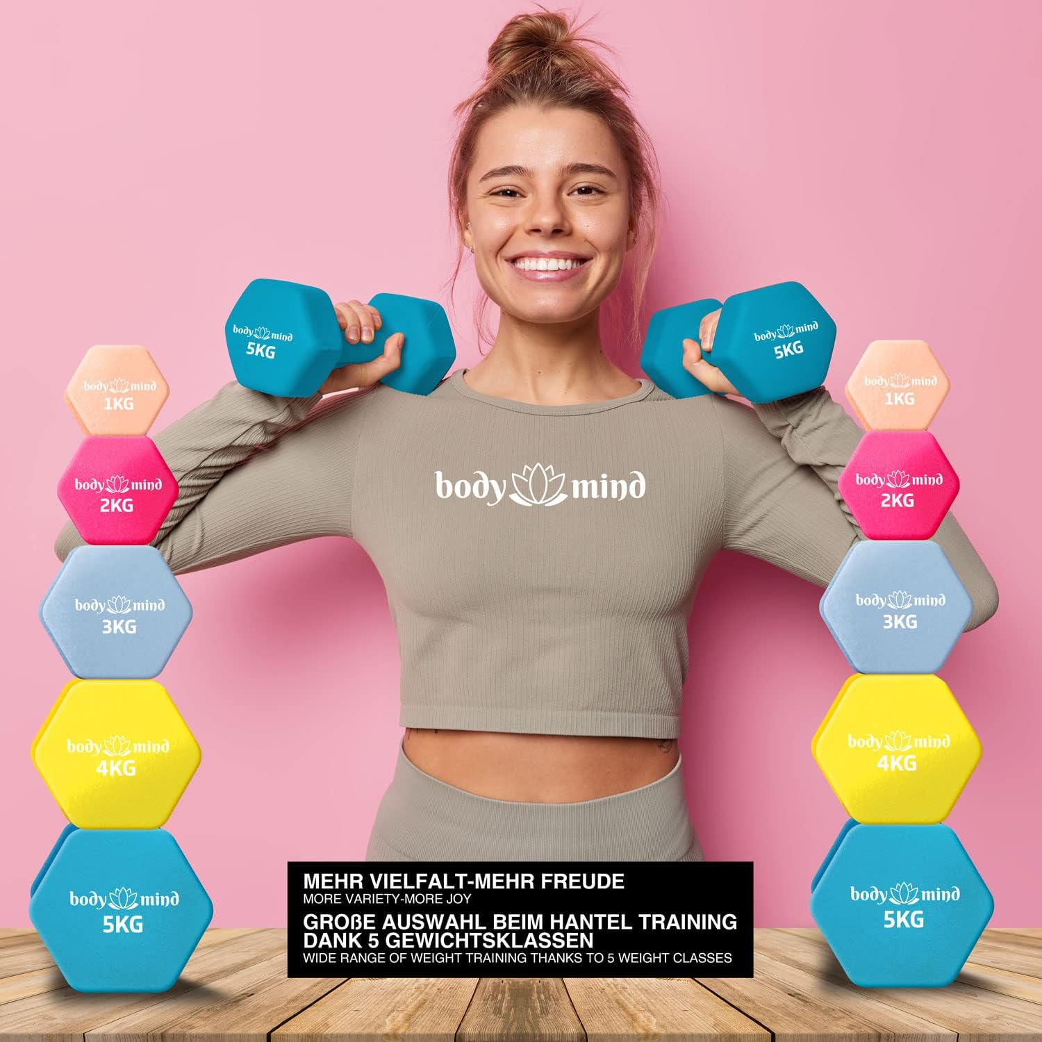 Detalle 2 de Body & Mind Hanteln 2er Set Gymnastikhanteln
