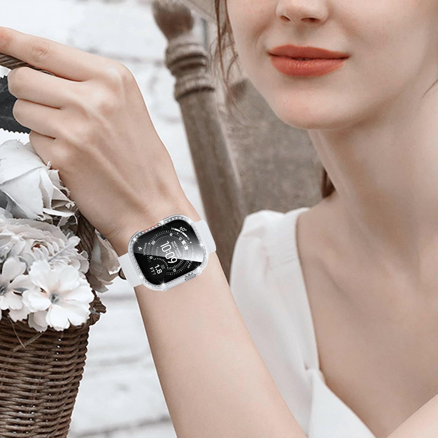 Detalle de 4 Pack Bling Case for Apple Watch Ultra 3 / Ultra 2 / Ultra 49mm – Diamond Rhinestone Protective Covers