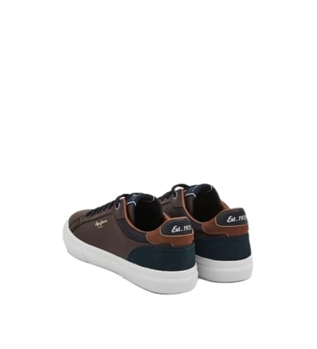 Detalle de Pepe Jeans Kenton Court para Hombre en marrón (talla 40 EU): zapatillas de estilo con acabado en PU