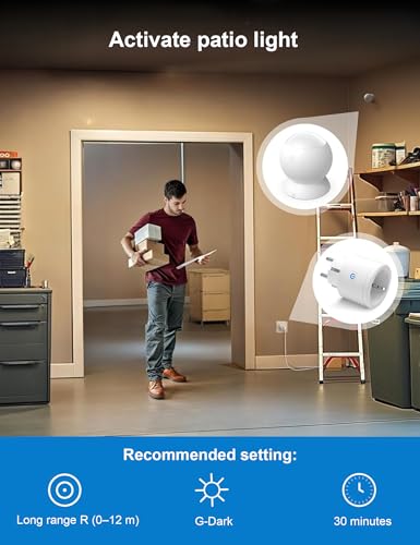 Detalle de Milduall Enchufe con Sensor de Movimiento PIR Inalámbrico: Controla Luces y Ventiladores con Detección de Presencia