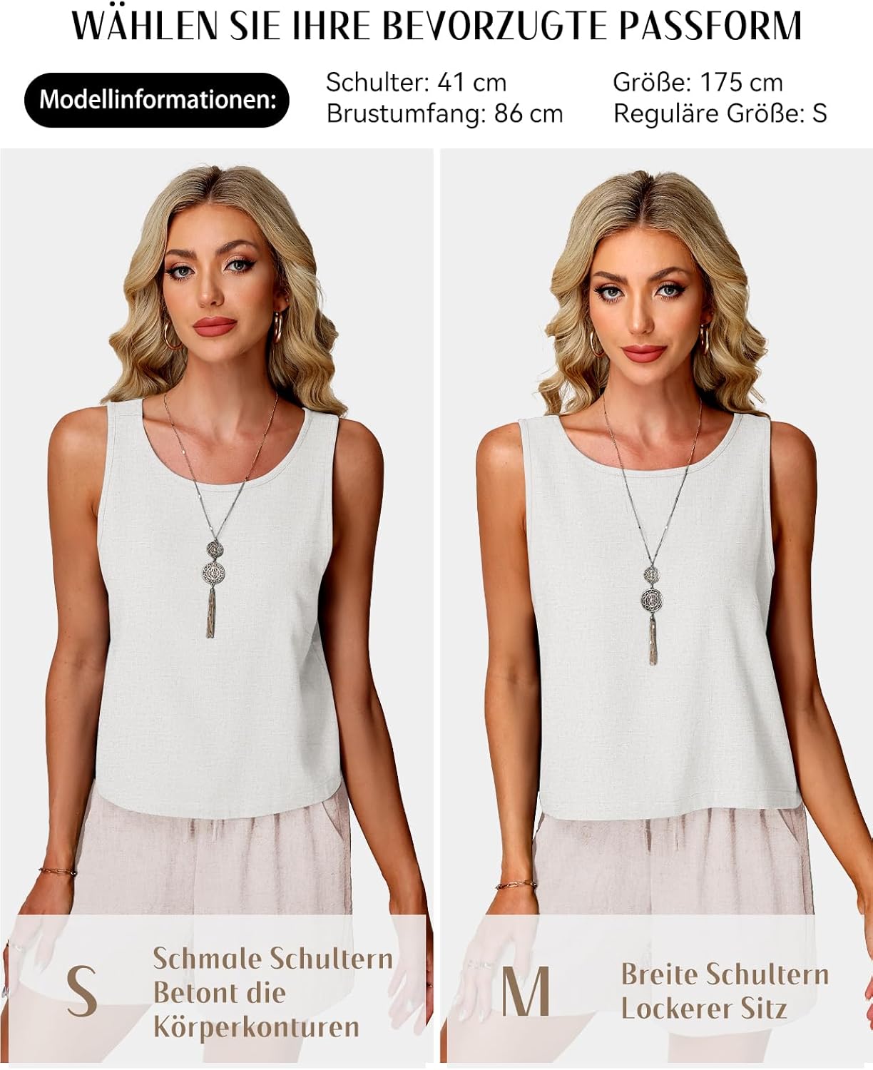 Thumbnail 4 de Tanmolo Leinen-Tanktop für Damen mit Knopfdetail am Rücken – ärmellos, kurz & sommerlich