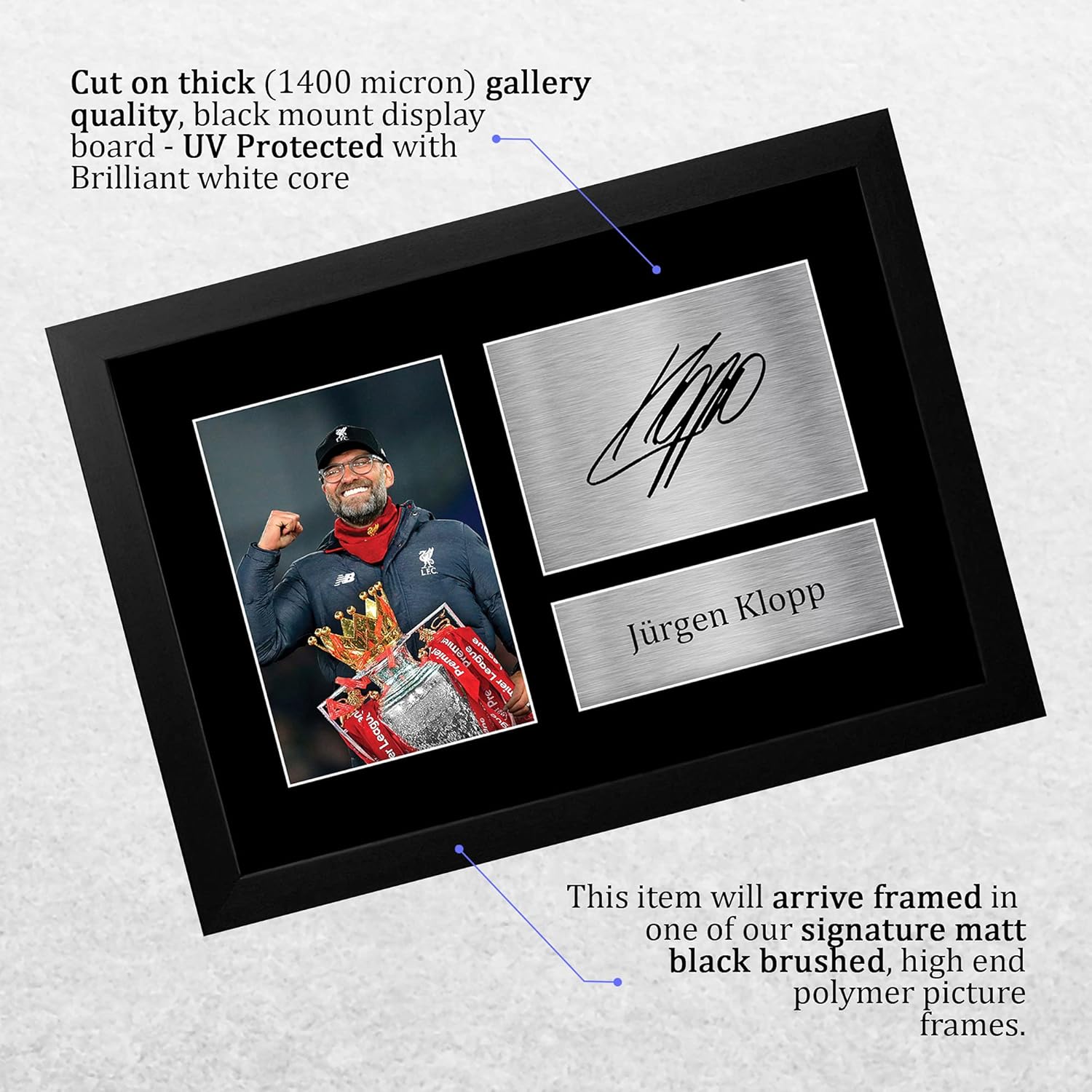 Thumbnail 2 de HWC Trading Jurgen Klopp gift signed & framed A4 printed autograph photo display (Liverpool)