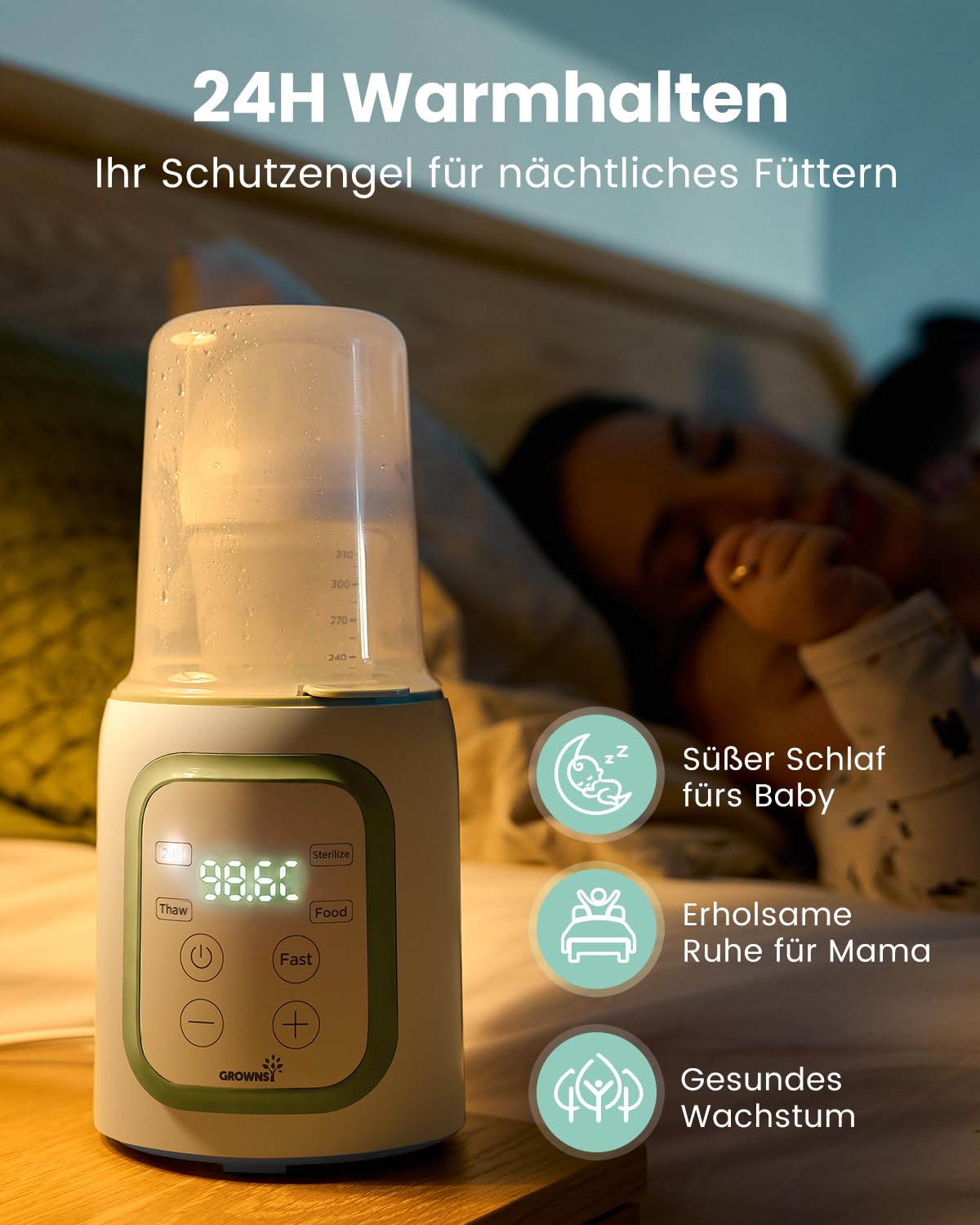 Thumbnail 3 de Grownsy Flaschenwärmer Baby 10-in-1 mit Timer und präziser Temperaturkontrolle