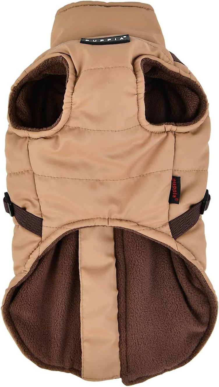 Detalle 2 de Puppia Mountaineer II – beżowa kamizelka zimowa dla psa z uprzężą, M