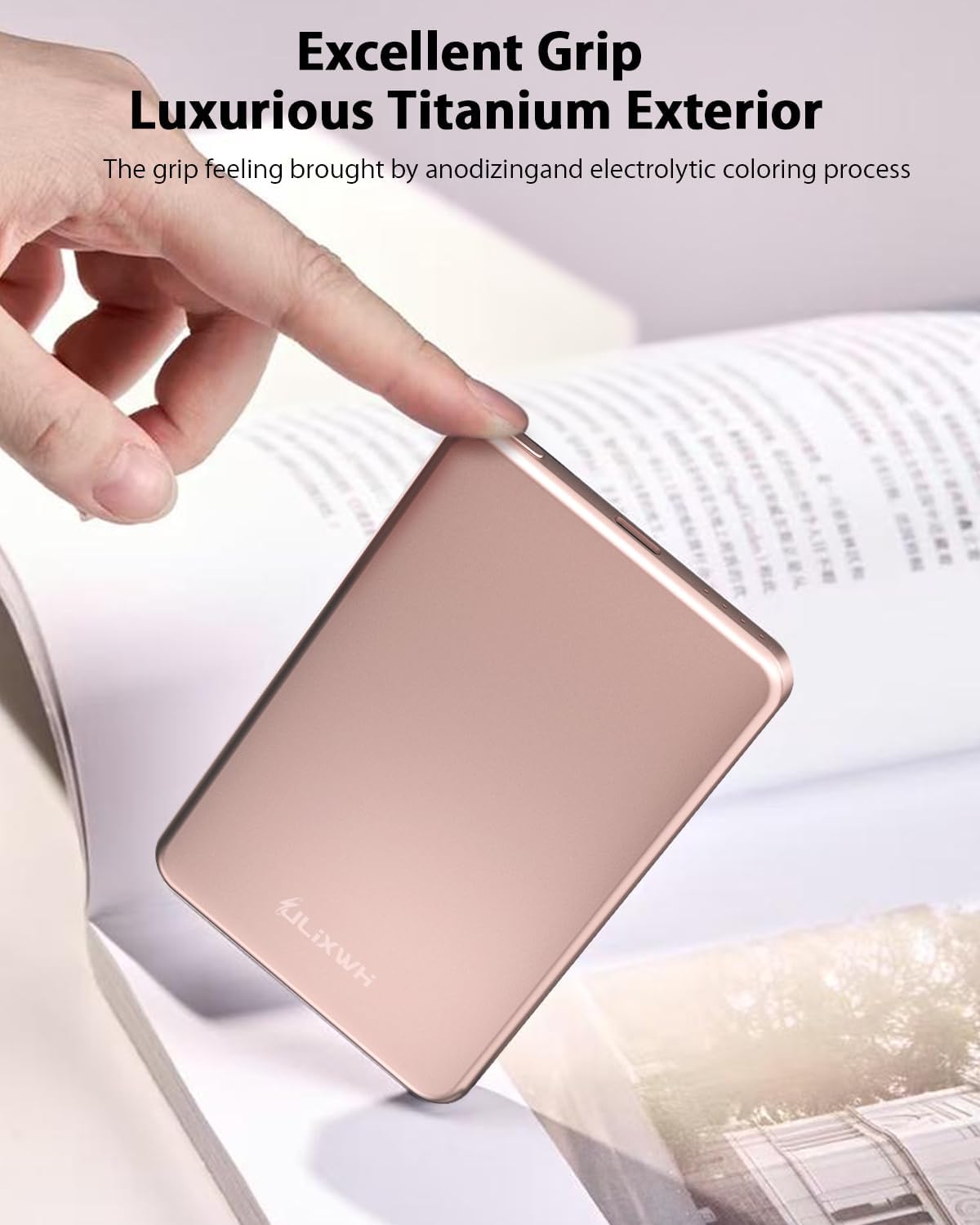 Detalle 2 de ULiXWH MagS-1 5000mAh Magnetic Power Bank, Slim Pink Aluminum