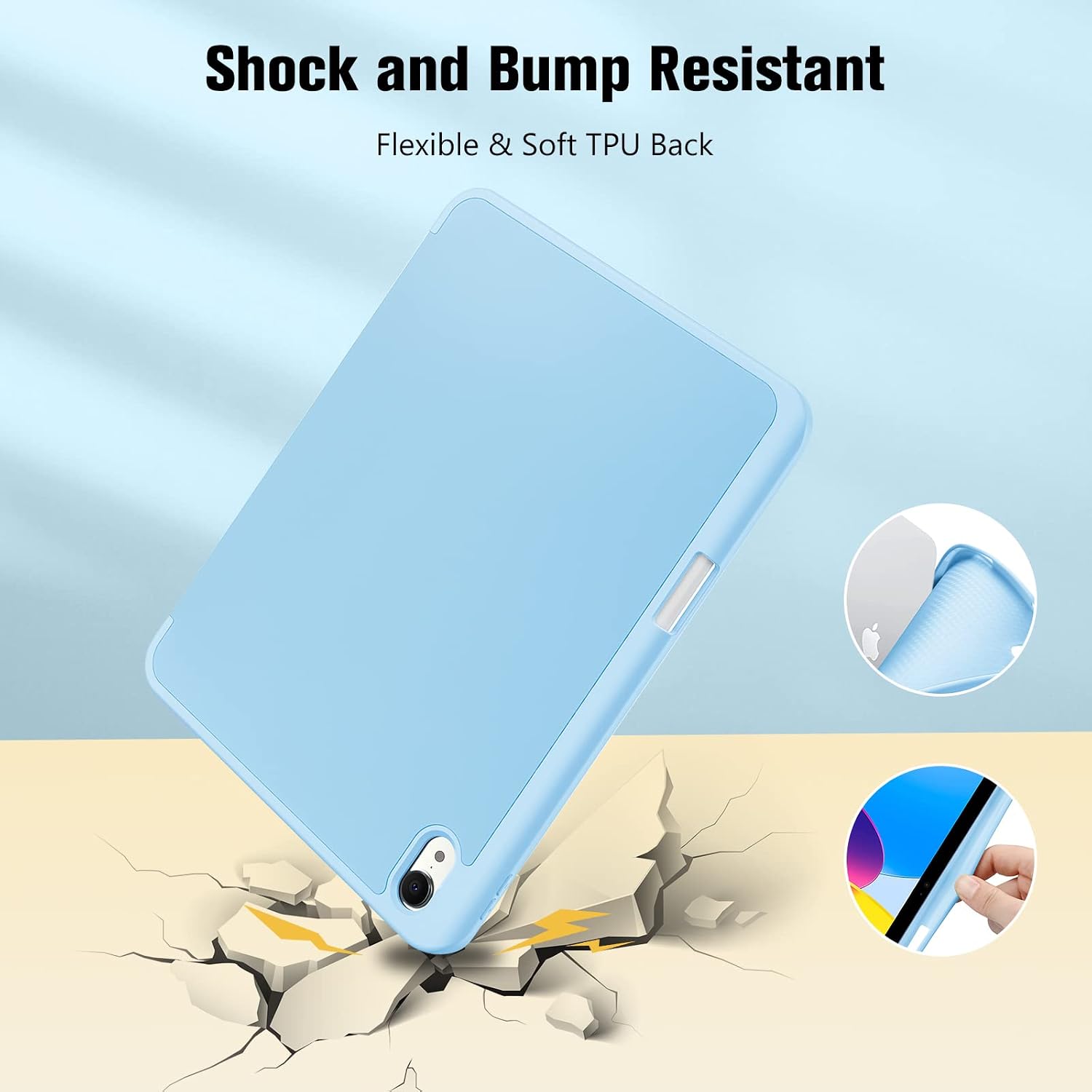 Detalle de ProCase for iPad (A16) 11th Gen 11-inch 2025 / iPad 10th Gen 10.9-inch 2022 Case with Pencil Holder in Skyblue