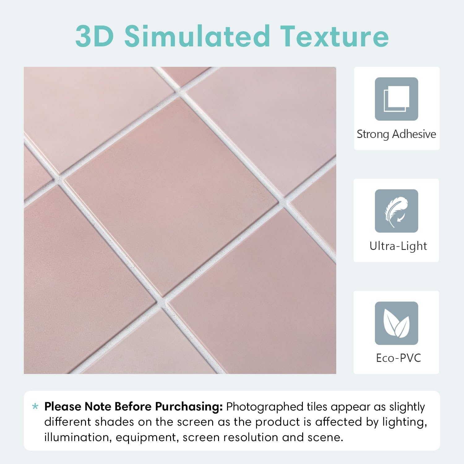 Thumbnail 2 de Commomy COM-SQUARE 3D-wandtegels, zelfklevend PVC, matroze, 30 x 30 cm