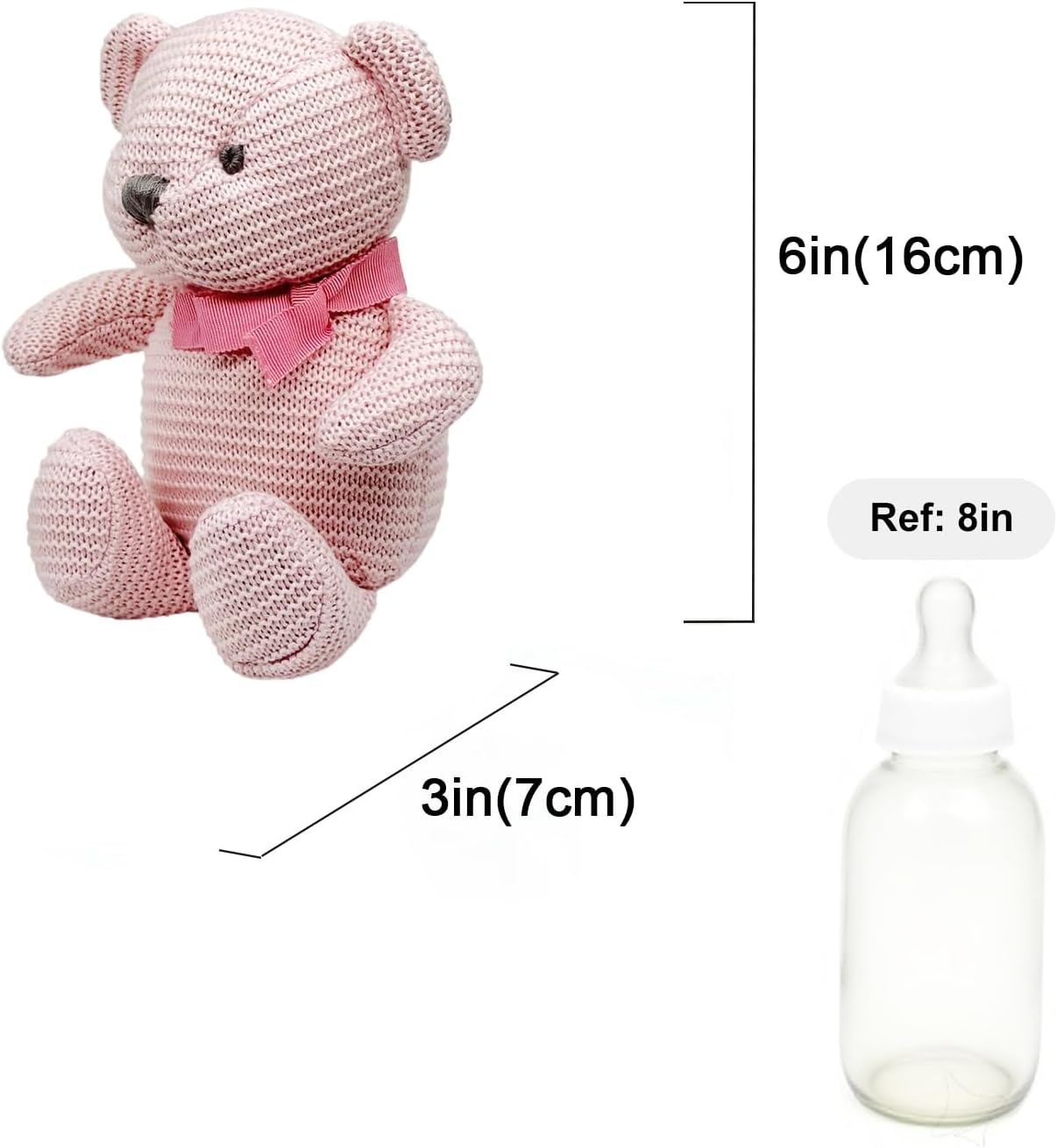 Thumbnail 5 de FLUFFYFUN 100% Organic Cotton Pink Teddy Bear (6.5") – soft toy for newborns (0+ months)