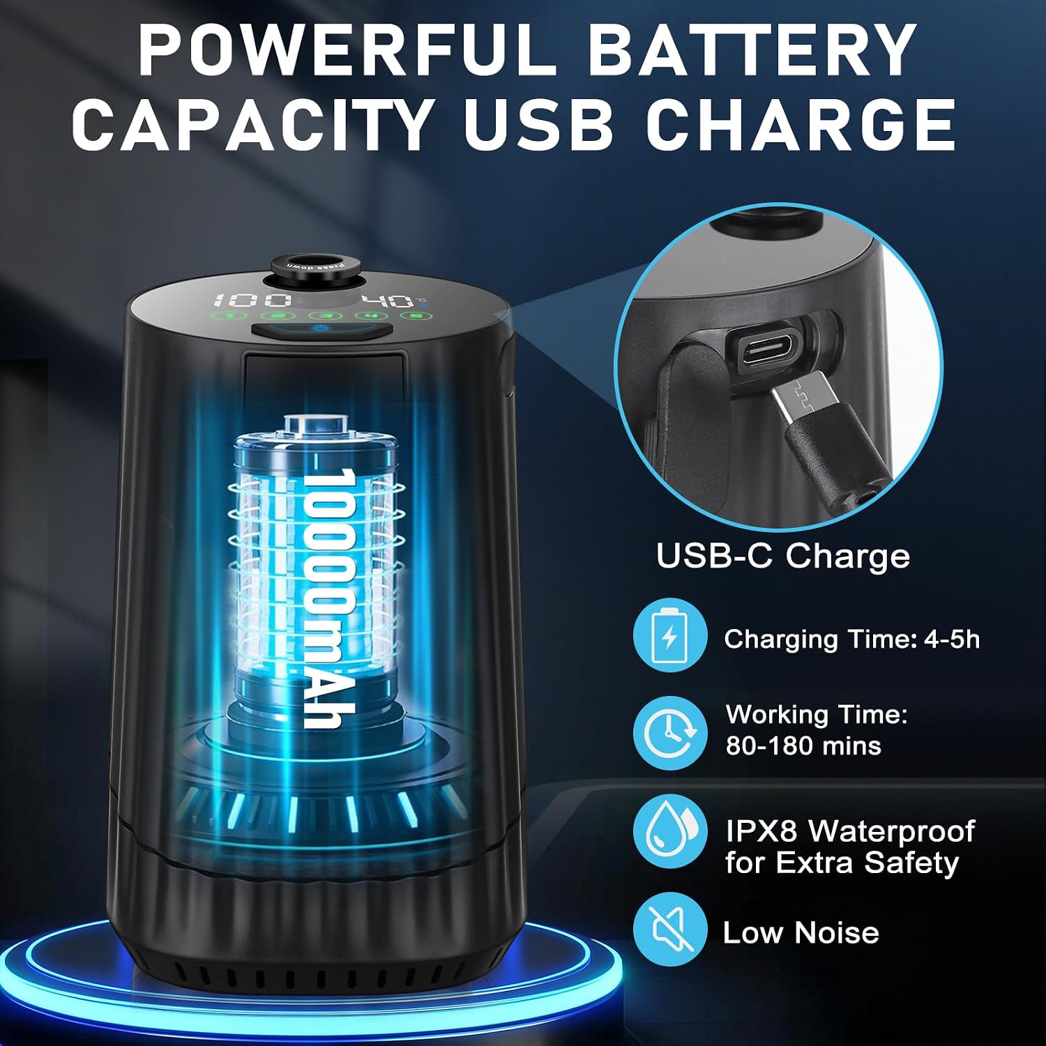 Detalle de Tipkook Portable Camping Shower 10000mAh