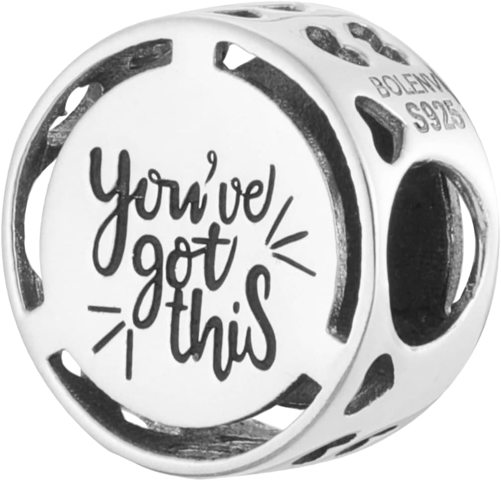 Thumbnail 2 de Inspirational Words Symbols 925 Sterling Silver Charm Bead for Bracelet 💍