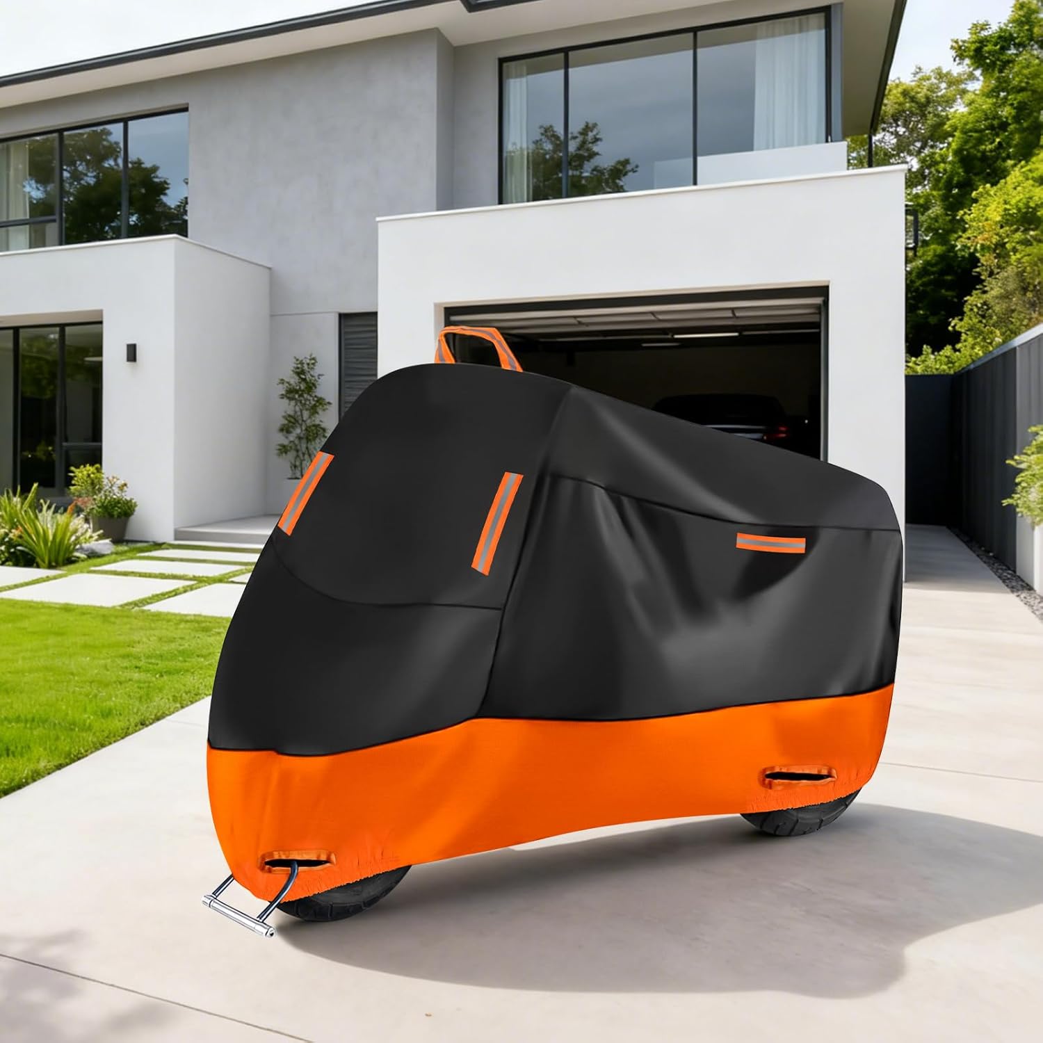 Thumbnail 6 de Motorbike Cover Waterproof, Heavy Duty 210D Polyester with 2000Pa Protection and Reflective Strips