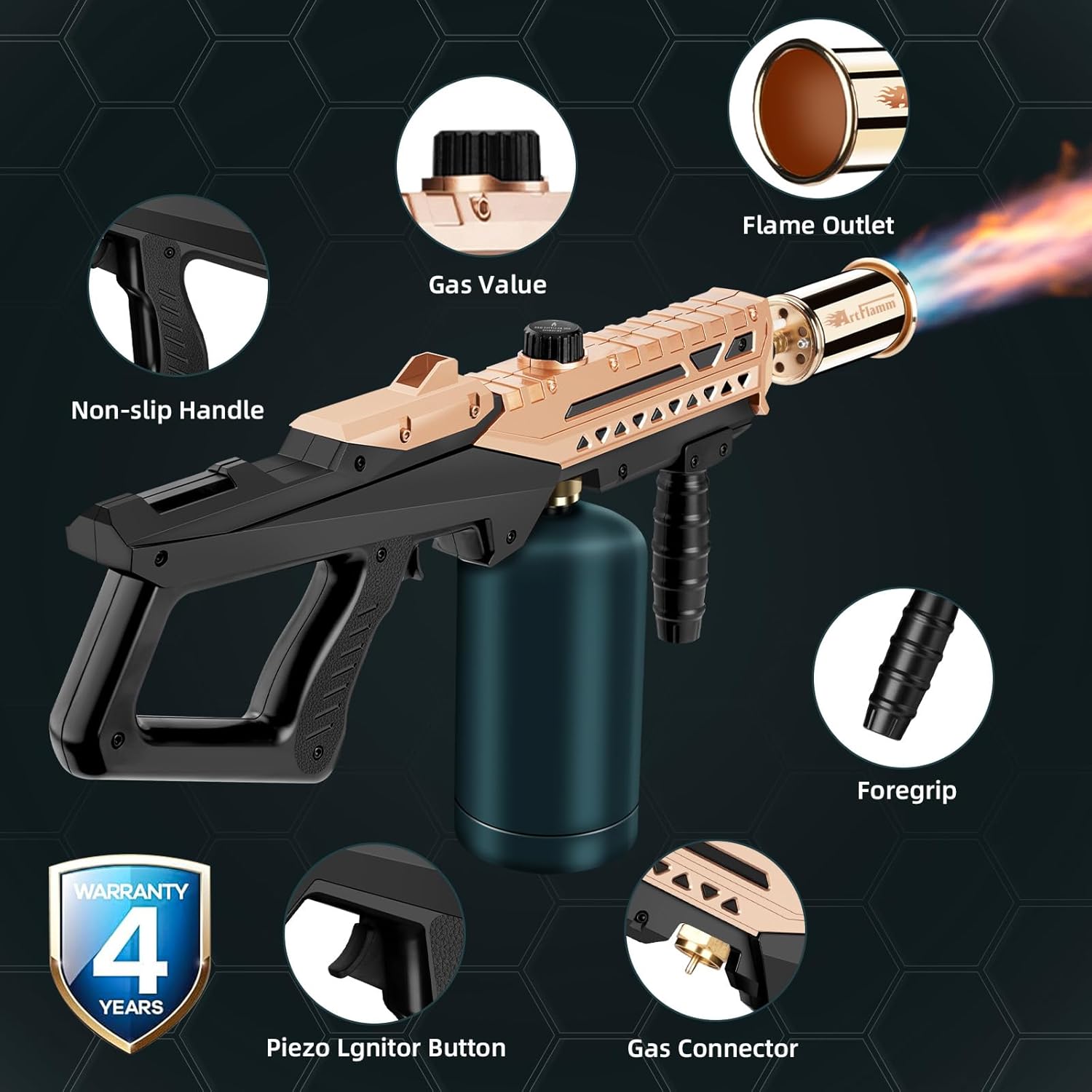 Thumbnail 6 de ARTFLAMM Flame Thrower Gun - Propane Cooking Torch for BBQ, Campfire and More