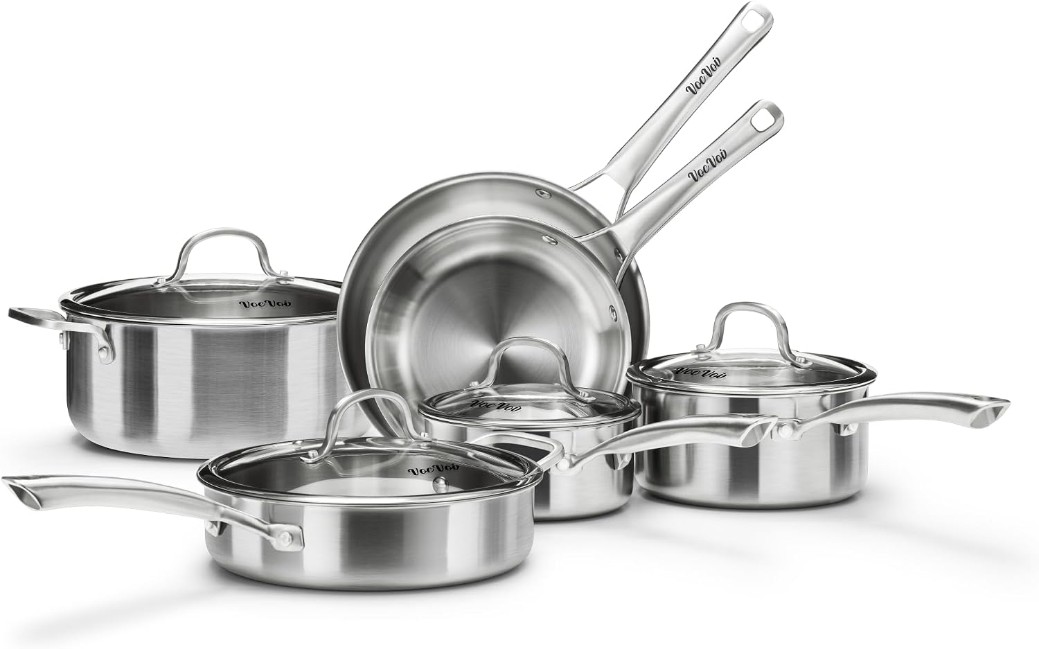 Detalle de Tri-Ply 10-Piece Stainless Steel Cookware Set