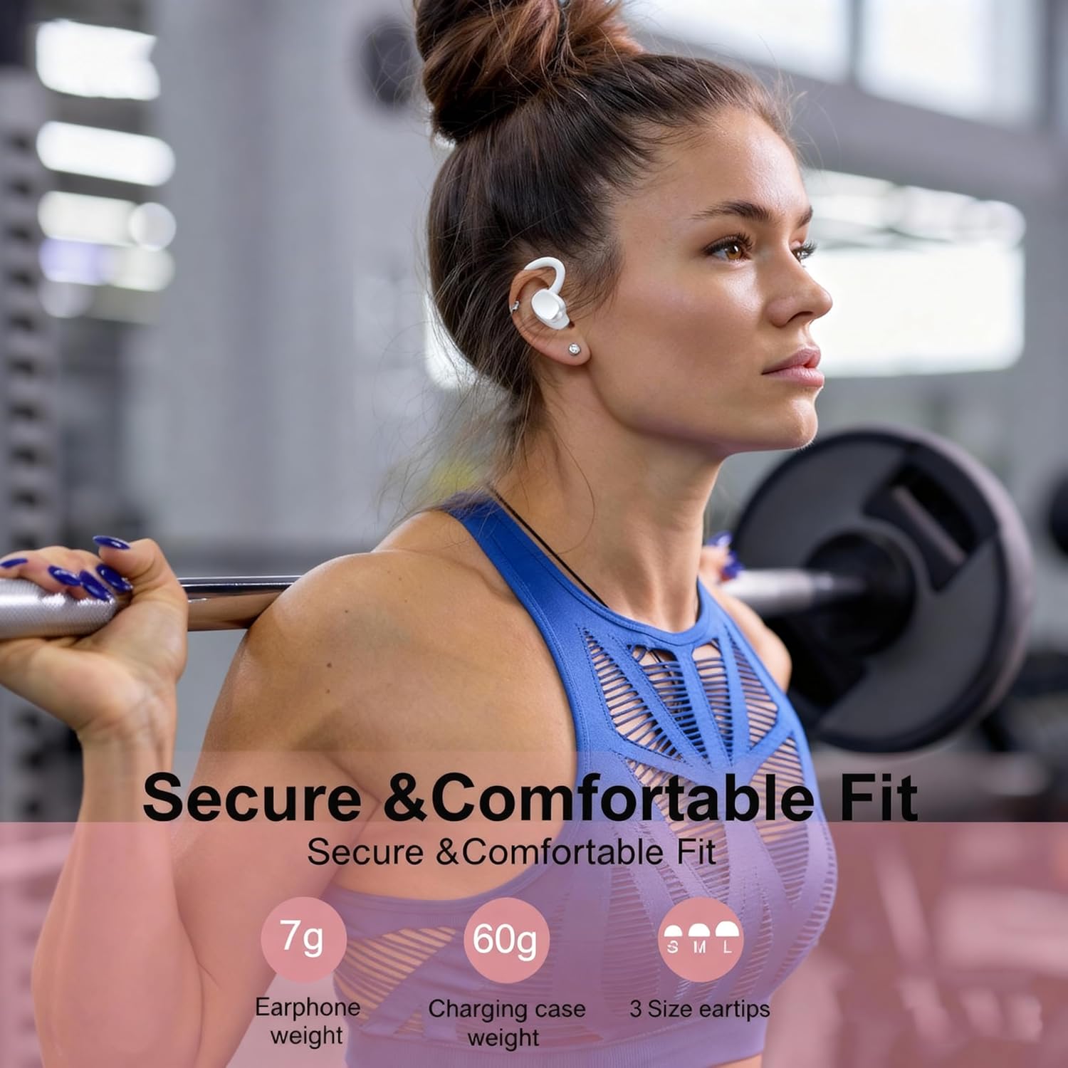 Detalle 2 de Bluetooth Kopfhörer Sport 2026 – In Ear, kabellos, IPX7, 68 Std Gesamtspielzeit