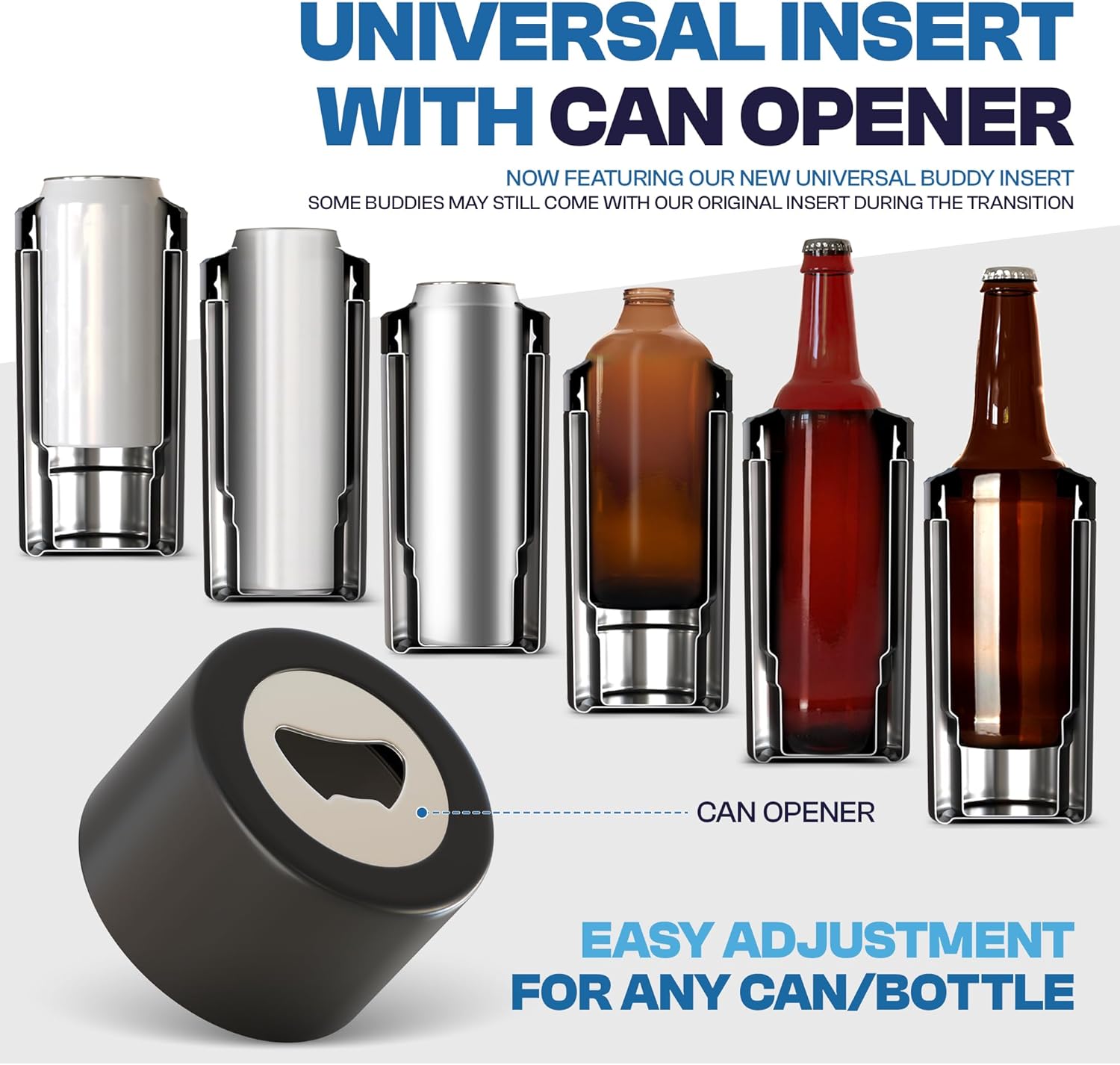 Detalle de Frost Buddy Universal Can Cooler (Red) — 5 Sizes in One