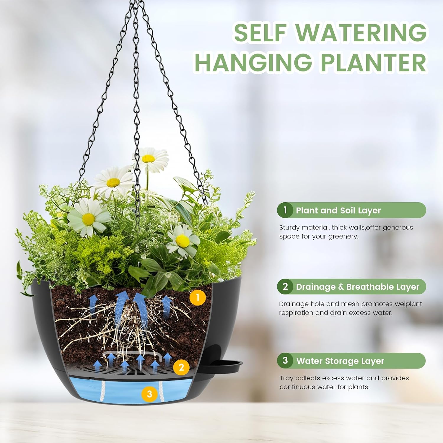 Detalle de AHJZO Hanging Planters, 12-Inch