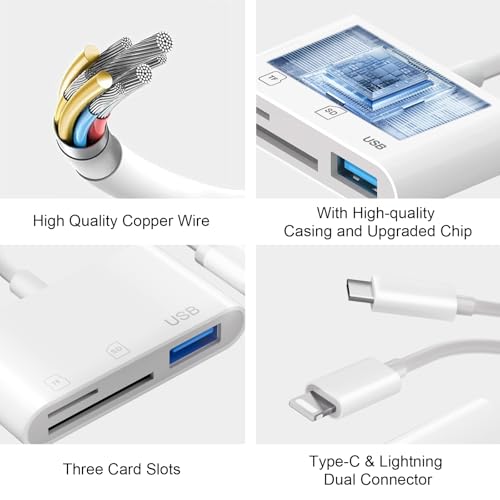 Thumbnail 7 de Lector de tarjetas SD 3 en 1 con Apple MFi de Ticenpe: Lightning y USB‑C para iPhone, iPad y más