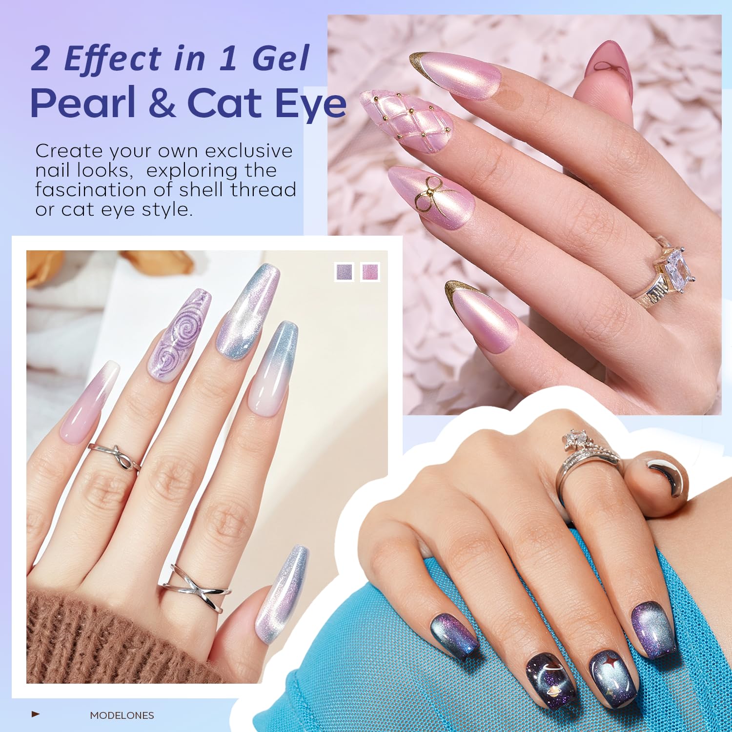 Detalle 2 de Modelones Cat Eye Gel Nail Polish, 6-Color Set