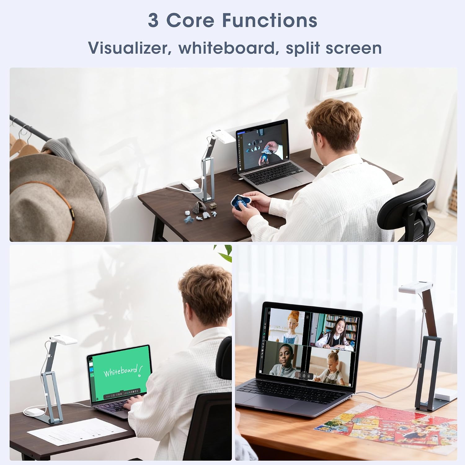 Detalle de Gtremulent visualizzatore di documenti portatile 4K 16MP con OCR, microfono e luce LED regolabile
