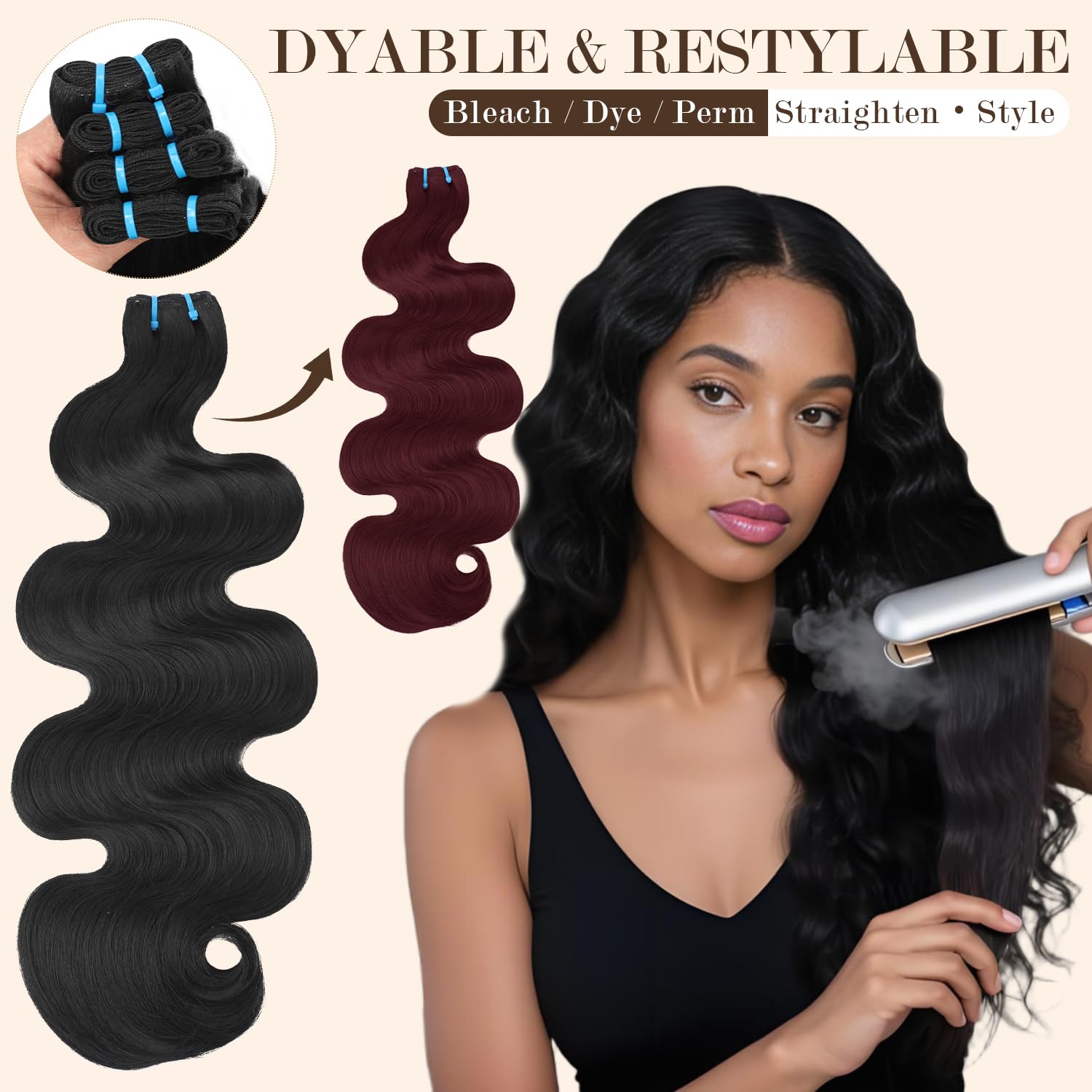 Thumbnail 5 de BSQQ 16A Body Wave Human Hair Bundles (18/20/22 Inch, 100% Raw Virgin Hair)