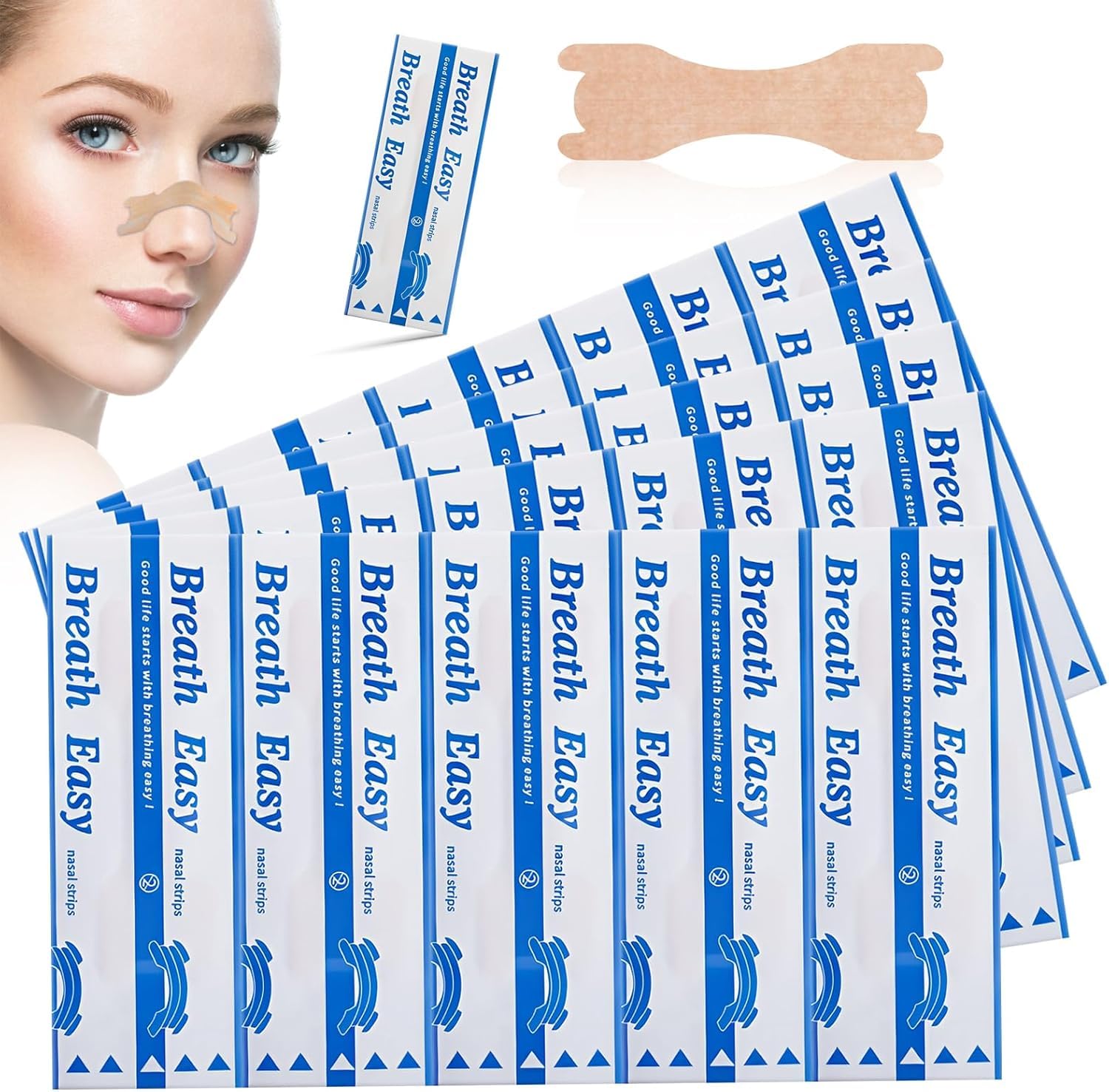 Nasenpflaster Nasal Strips für besseres Atmen – 60er Pack Schnarchstopper von (Hersteller nicht angegeben)