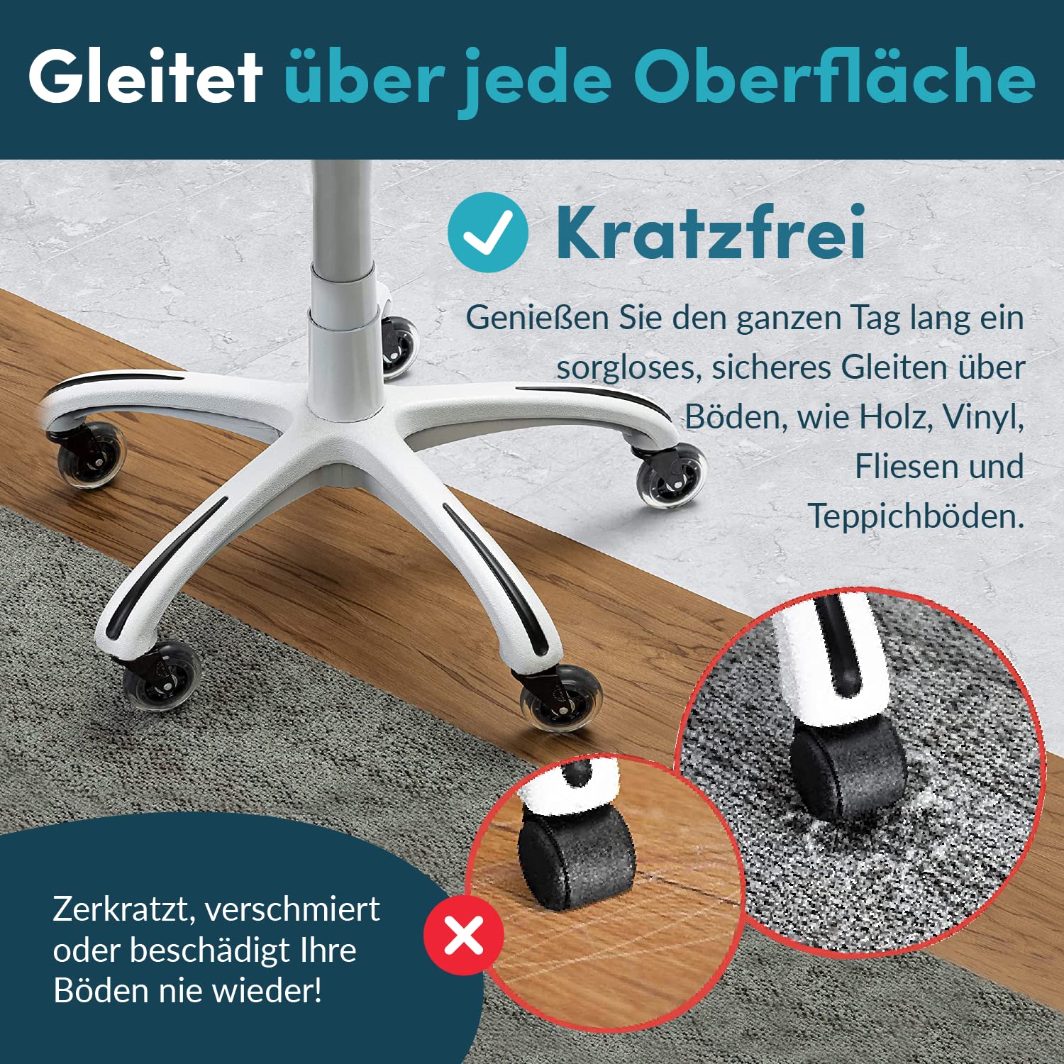 Thumbnail 1 de Lifelong Bürostuhl Rollen 5er-Set