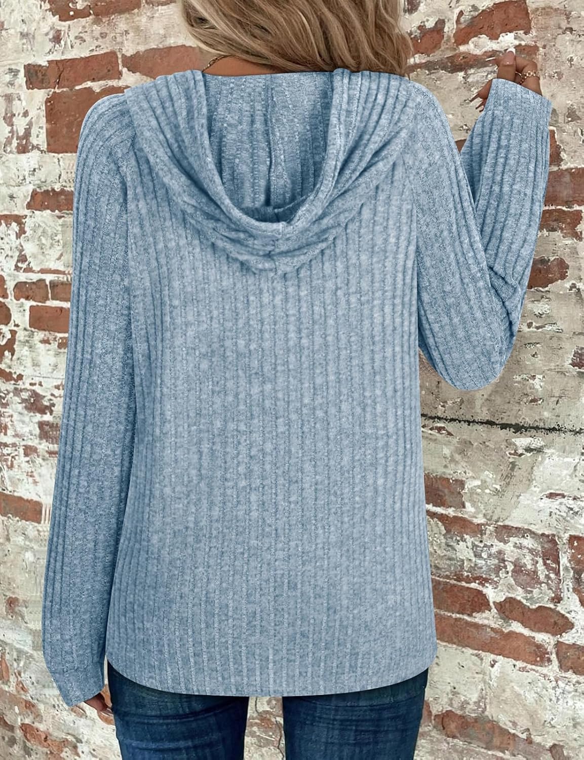 Thumbnail 1 de Hoodies for Women: Drawstring Hooded Long Sleeve V-Neck Pullover