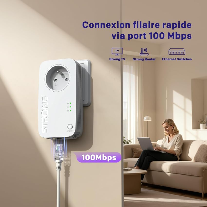 Thumbnail 4 de STRONG AV600 Mbps, box CPL HomePlug, 2 pièces ⚙