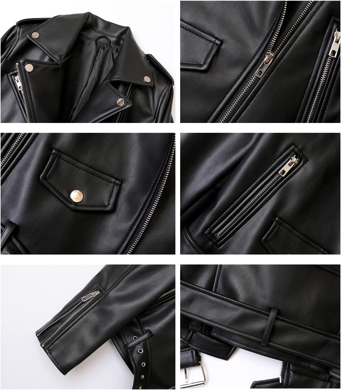 Thumbnail 4 de LY VAREY LIN Women's Faux Leather Motorcycle Jacket, PU