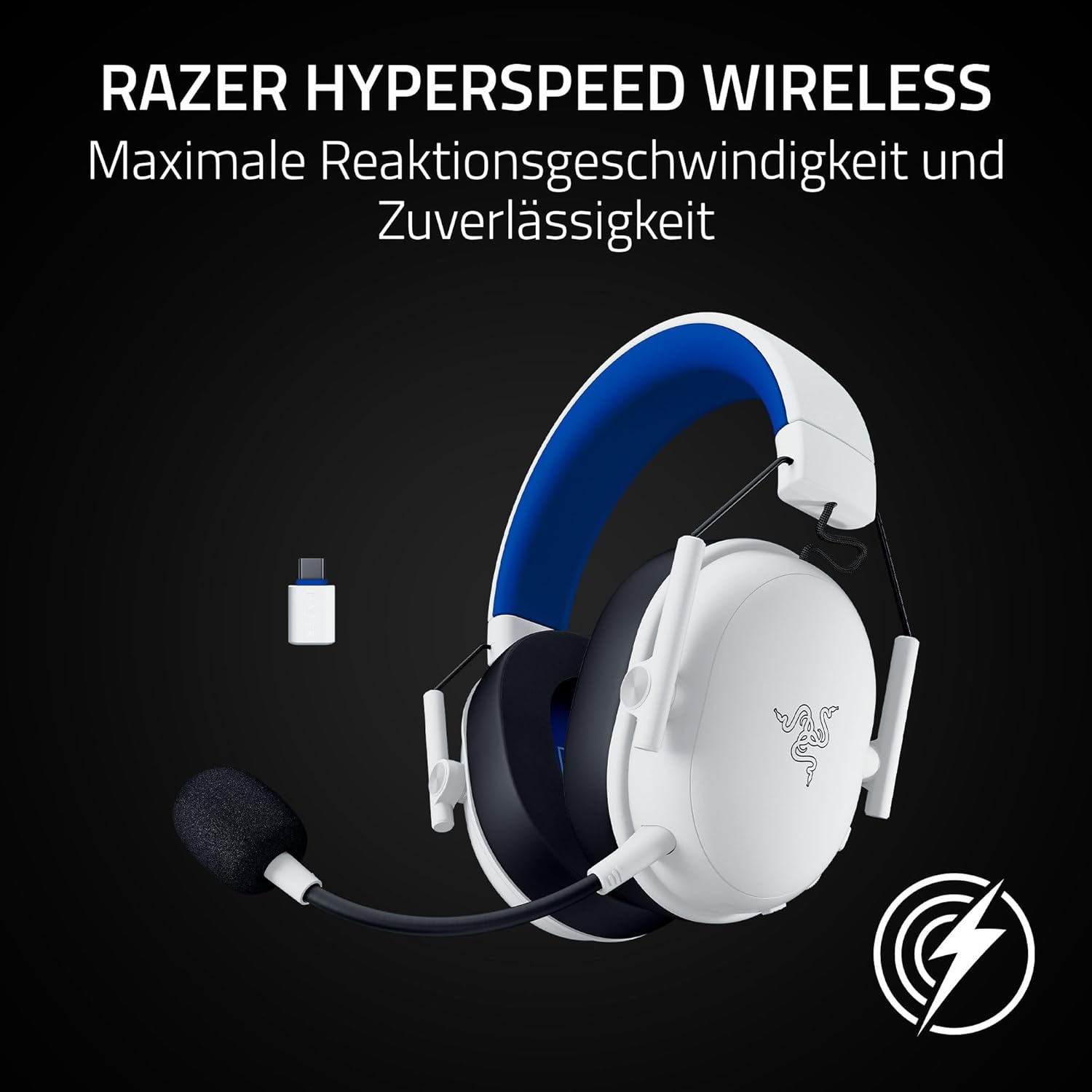 Detalle de Razer BlackShark V3 X HyperSpeed PlayStation – Kabelloses E‑Sport Gaming Headset (Weiß, 270 g)