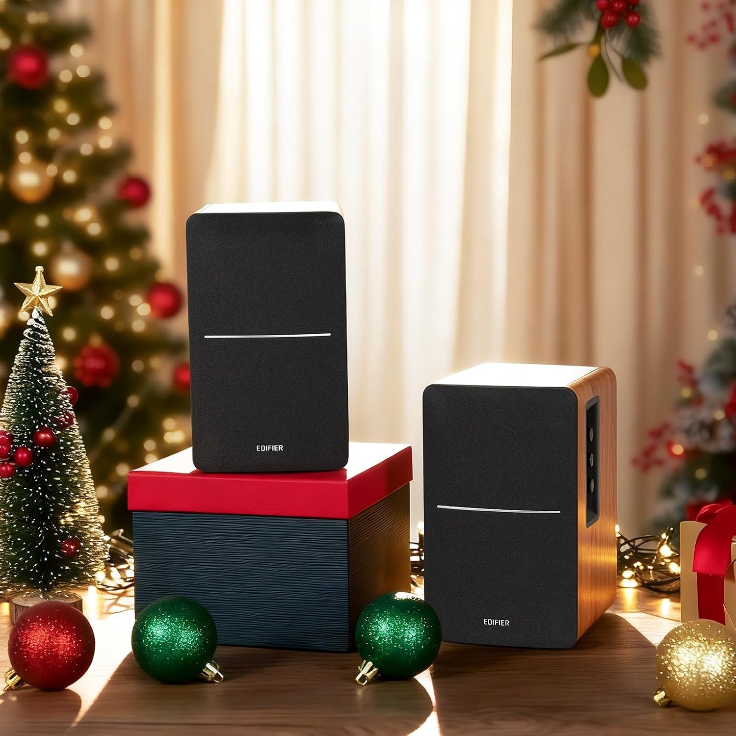 Detalle de Edifier R1280TS Powered Bookshelf Speakers, 42W RMS, Subwoofer Output