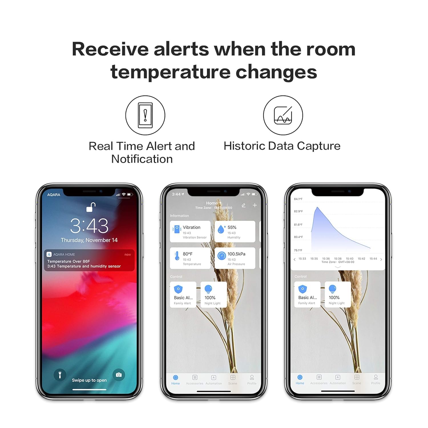 Thumbnail 4 de Aqara Zigbee Temperatursensor & Hygrometer (Luftfeuchte), 3er-Set – für Apple HomeKit und Alexa