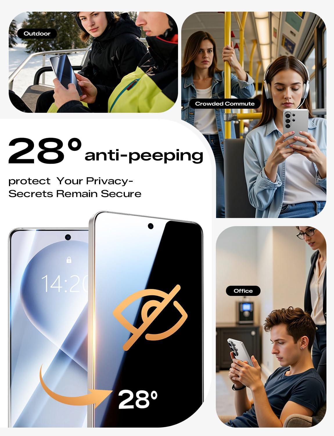 Detalle de MagicJohn 2-Pack 3rd Gen Privacy Screen Protector for Samsung Galaxy S26 Ultra