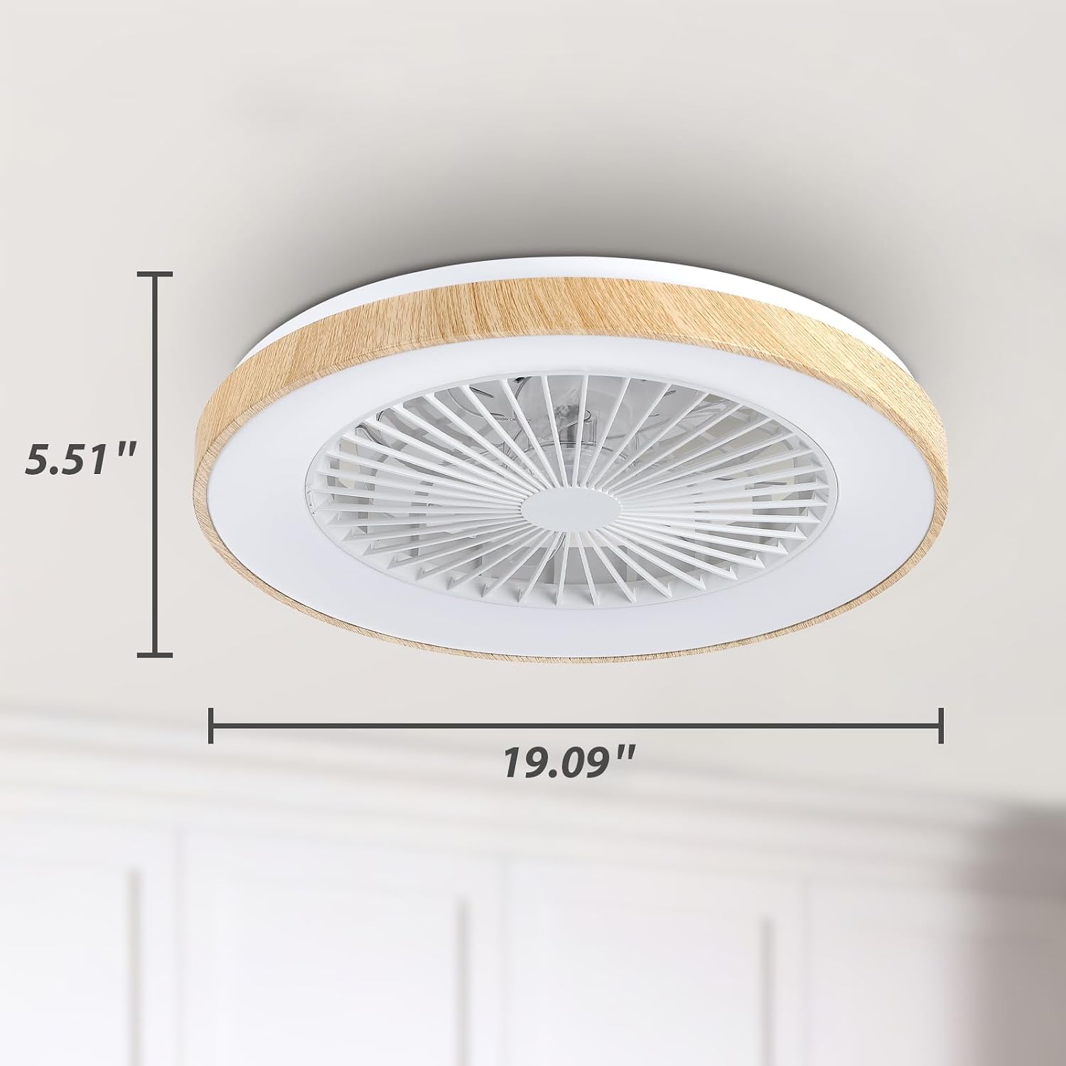 Detalle 2 de Deckenventilator mit Beleuchtung (Ø48 cm) – leiser DC-Motor, RGB LED, Fernbedienung, 6-Gang