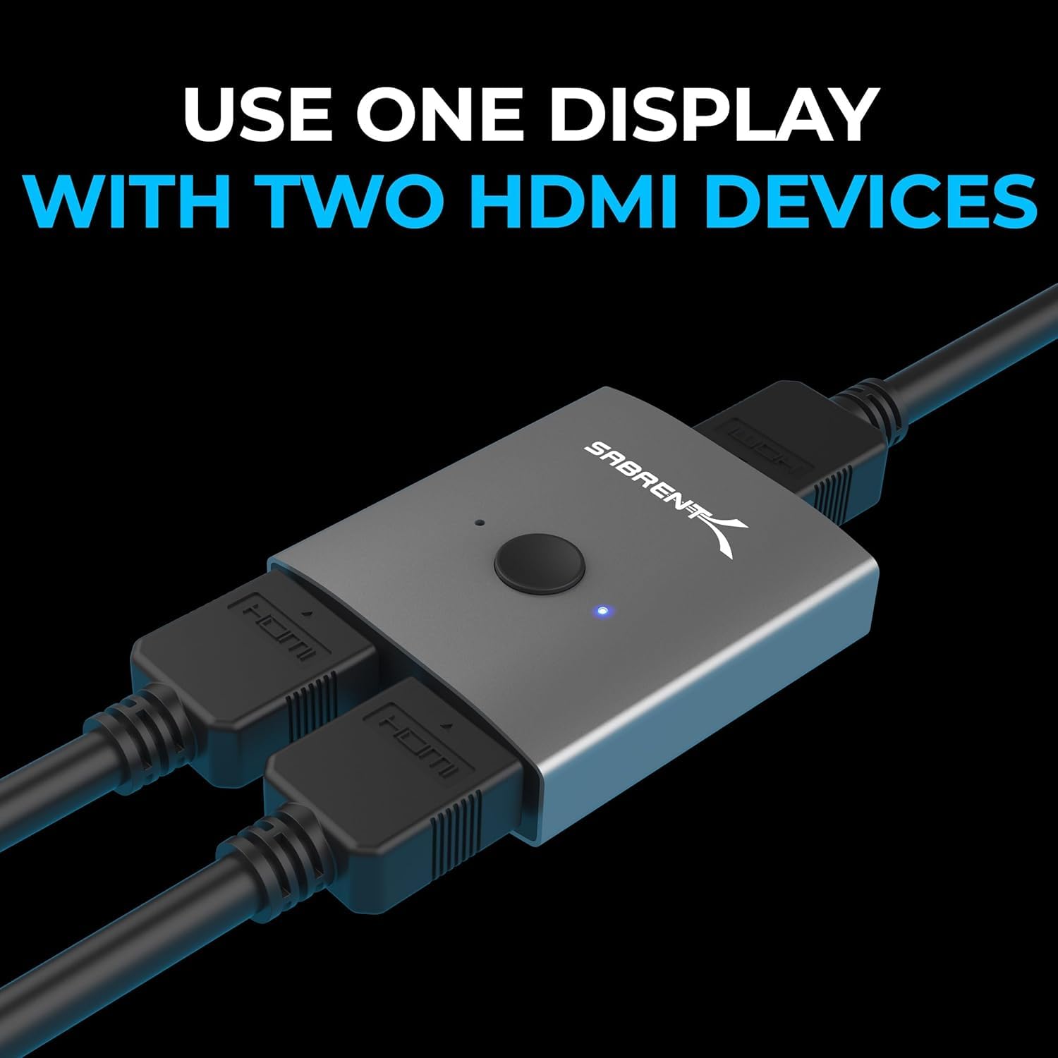 Thumbnail 1 de SABRENT HDMI Switch 2-in-1 (DA-HSW2) for 4K 60Hz, Bi-Directional aluminium selector