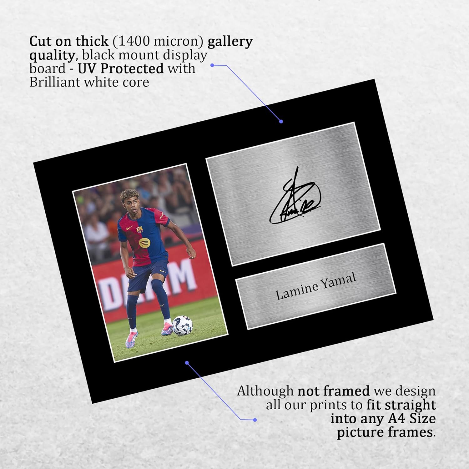 Thumbnail 2 de HWC Trading Lamine Yamal Barcelona Gifts printed signed autograph picture (A4)